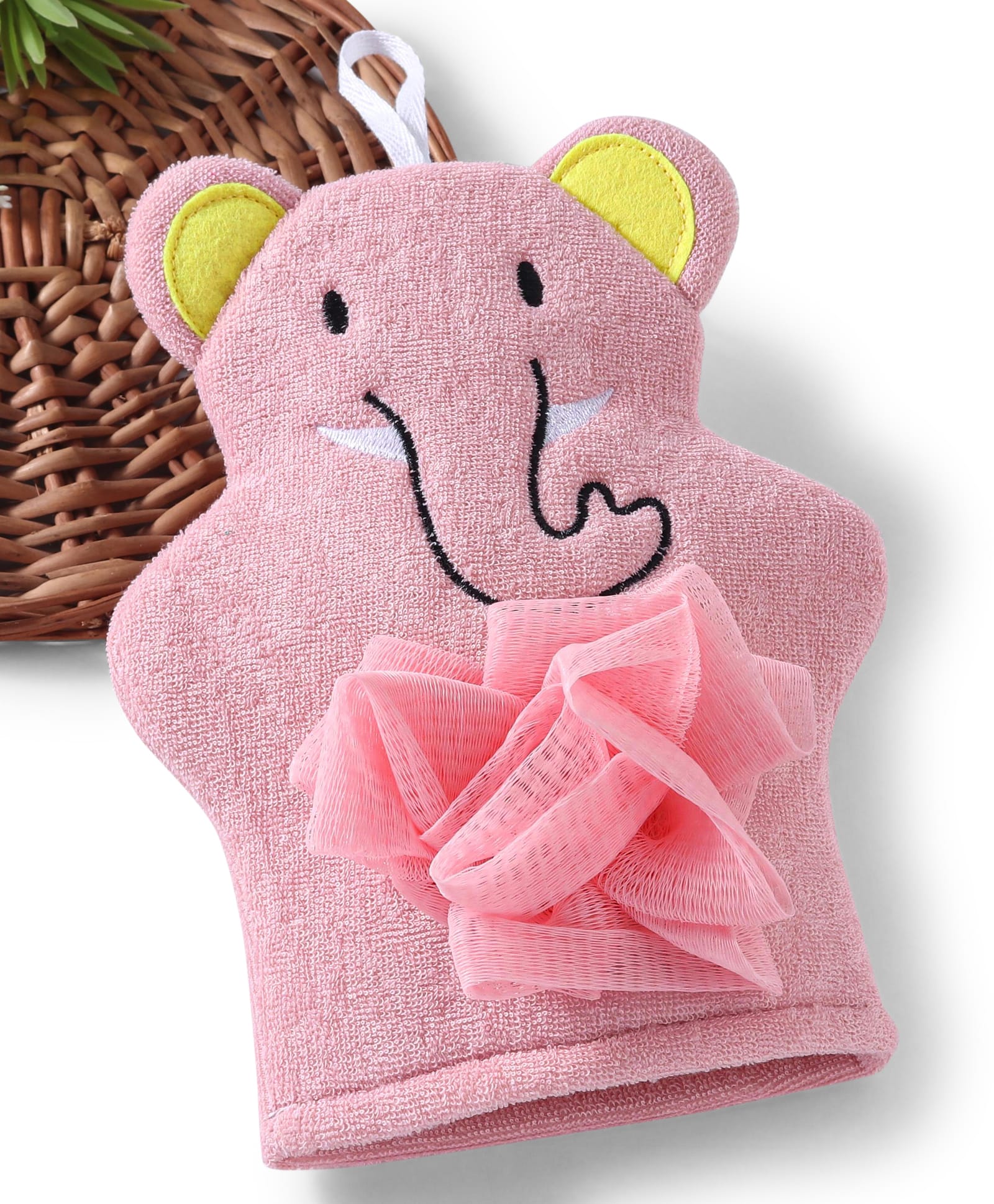 fab n funky Elephant Shaped Baby Bath Glove- Pink-picture-27