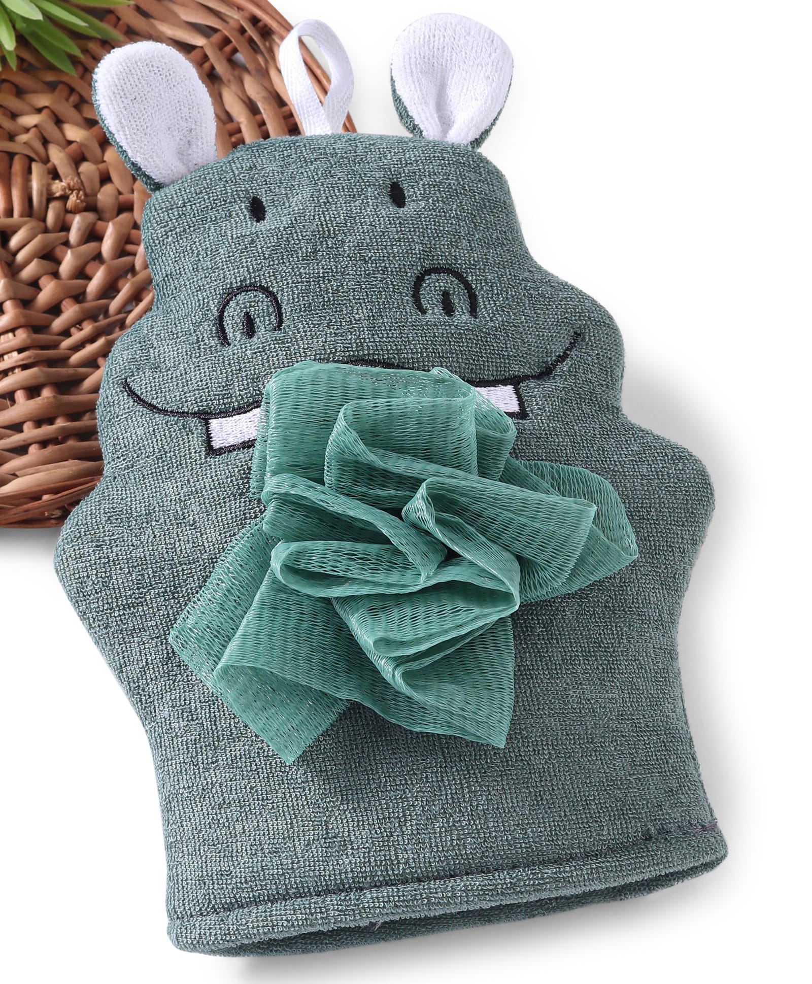 fab n funky Hippo Shaped Baby Bath Glove- Pink-picture-19