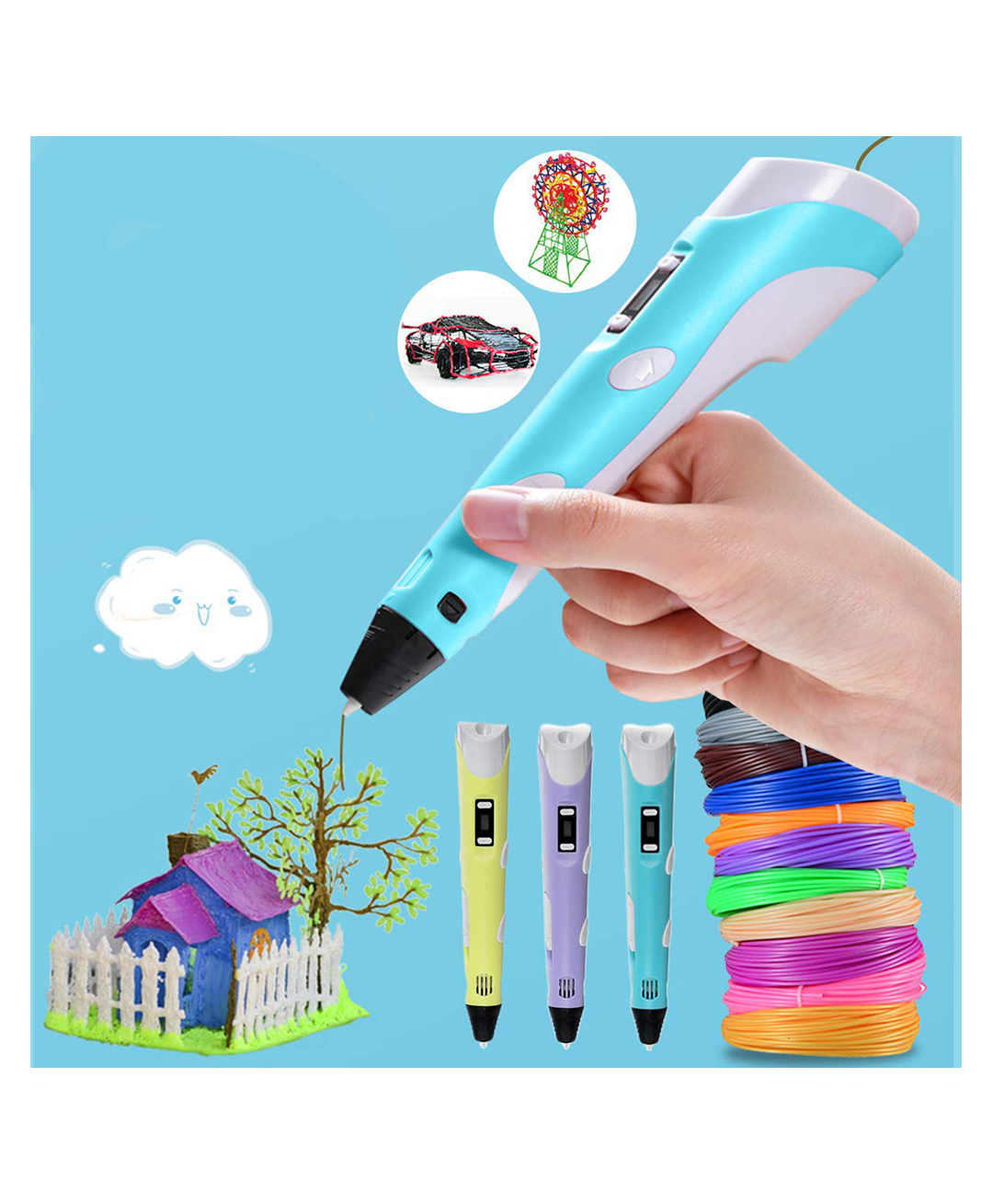 Zyamalox 3D Pen Professional: Versatile 3D Blue Drawing Pen for Creative Projects, Artistry, and DesignIdeal for Professionals and Hobbyists-image-48