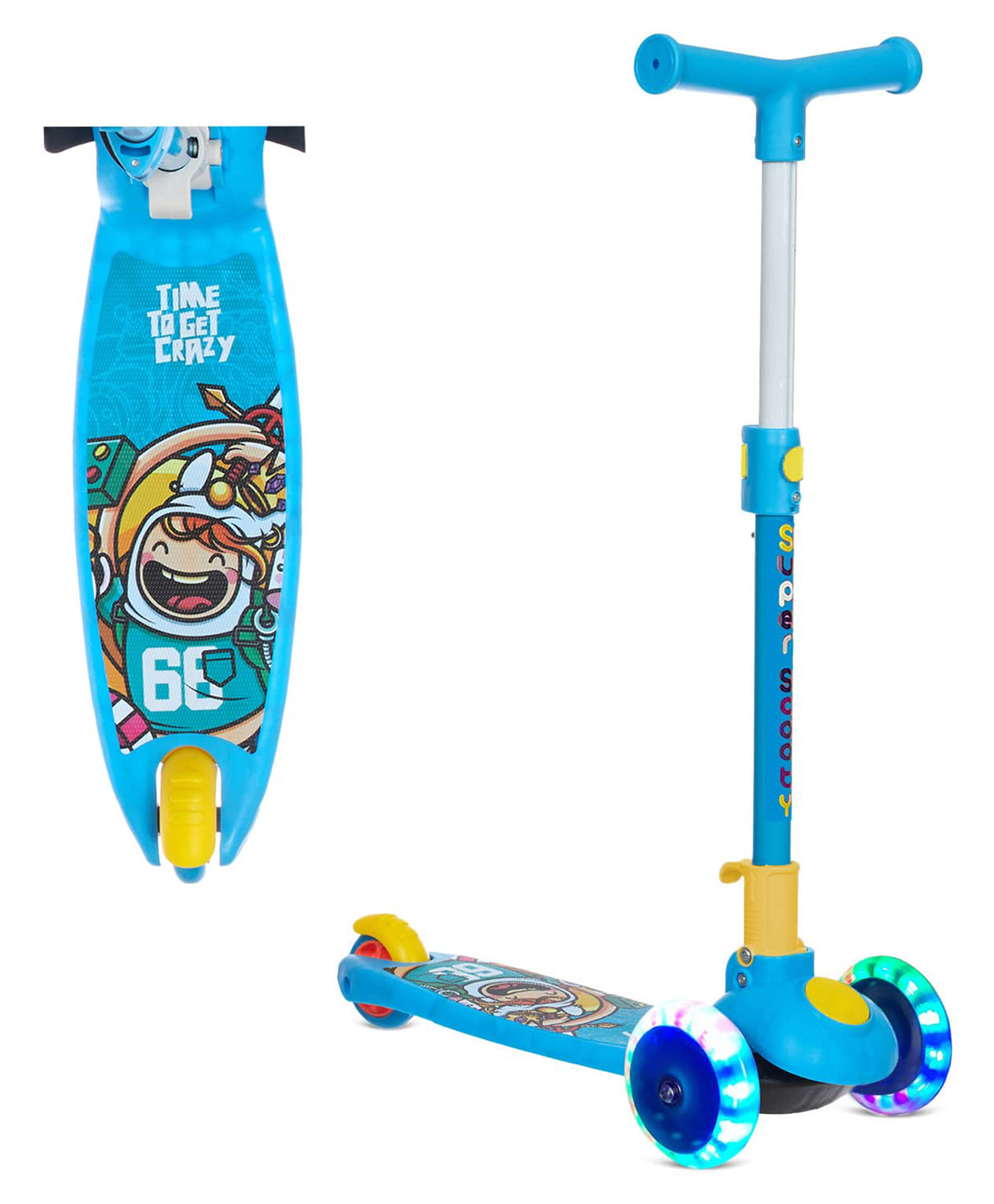 Zyamalox PVC Smart Kick Scooter & Soft Toys for 1-Year-Olds: Ideal Birthday Gifts for Boys & Girls  Fun, Safe Kids Toys (Blue)-image-41