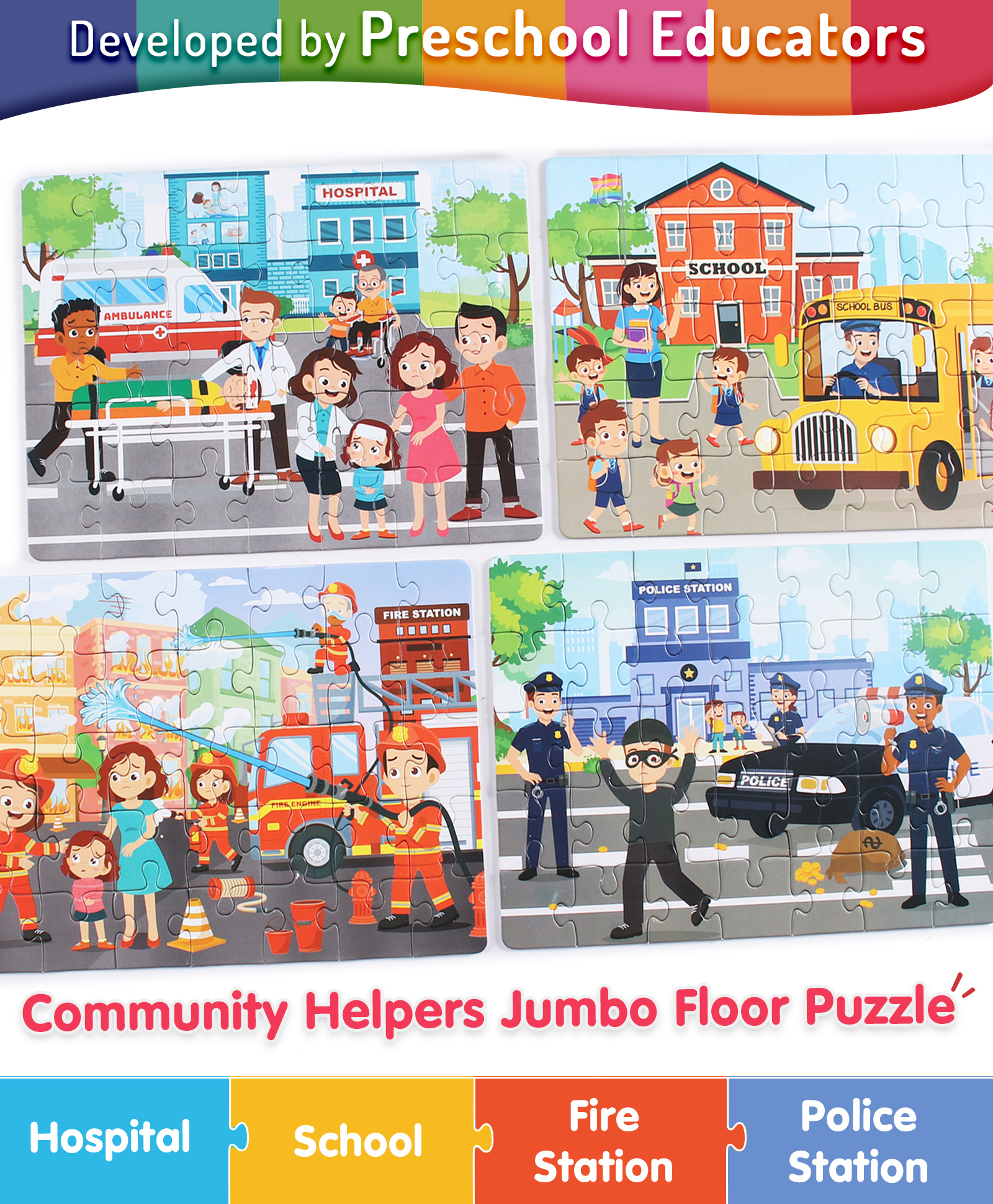 Intelliskills 4-in-1 Community Helpers Jigsaw Puzzle (Set of 4) | Multicoloured, 140 Pieces | For Gifting | Teaches Occupations, Social Roles & Hand-Eye Coordination | BIS Certified | Educator Recommended-image-43