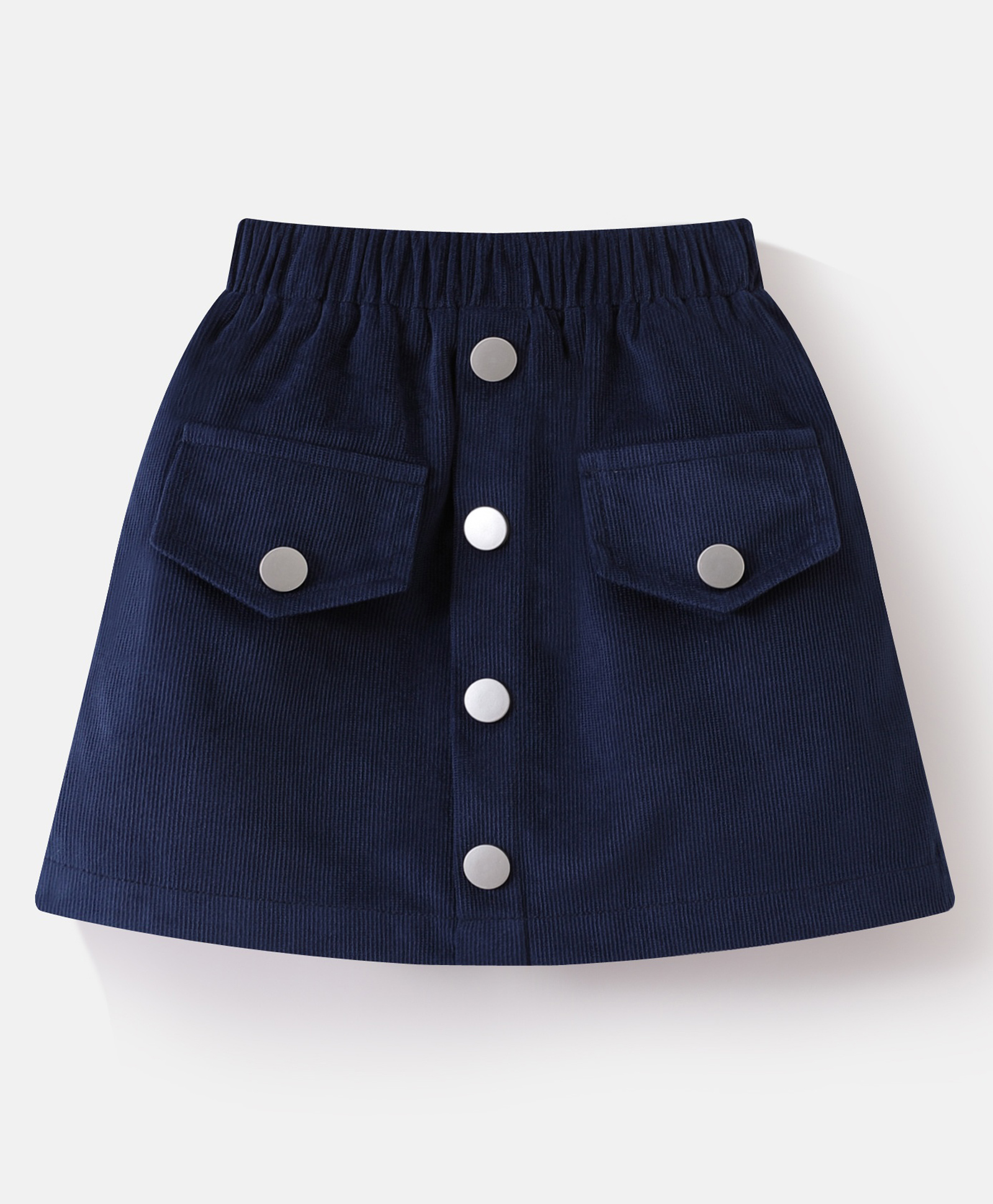 Mark & Mia Knee Length Solid ColourSkirt with Pockets- Navy-picture-15