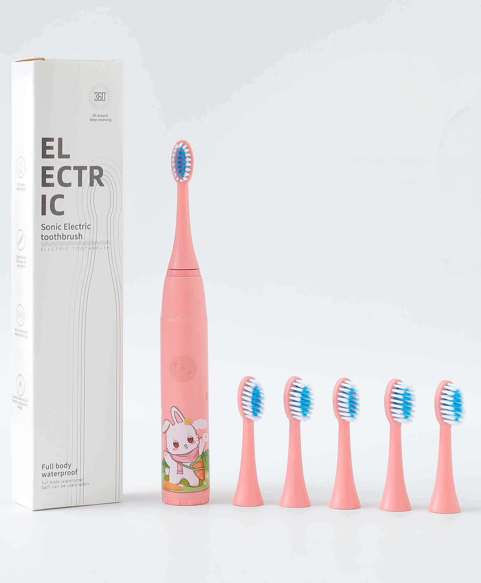 Bunny Print Electric Toothbrush - Pink-image-15