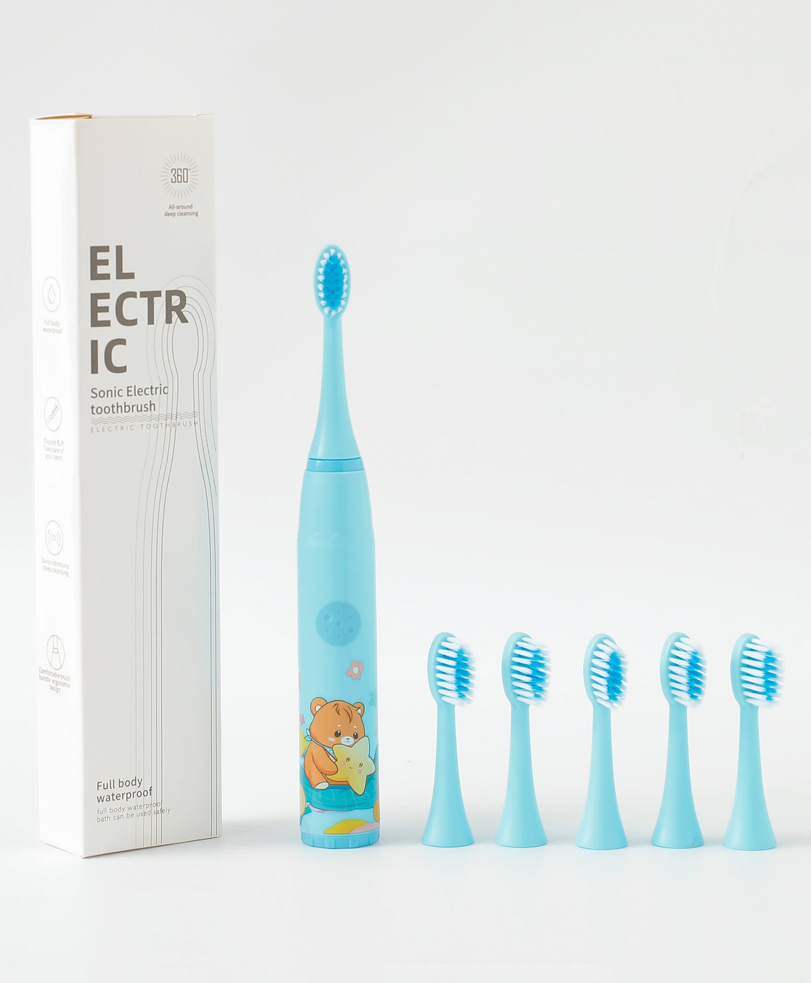 Bear Print Electric Toothbrush - Blue-image-47
