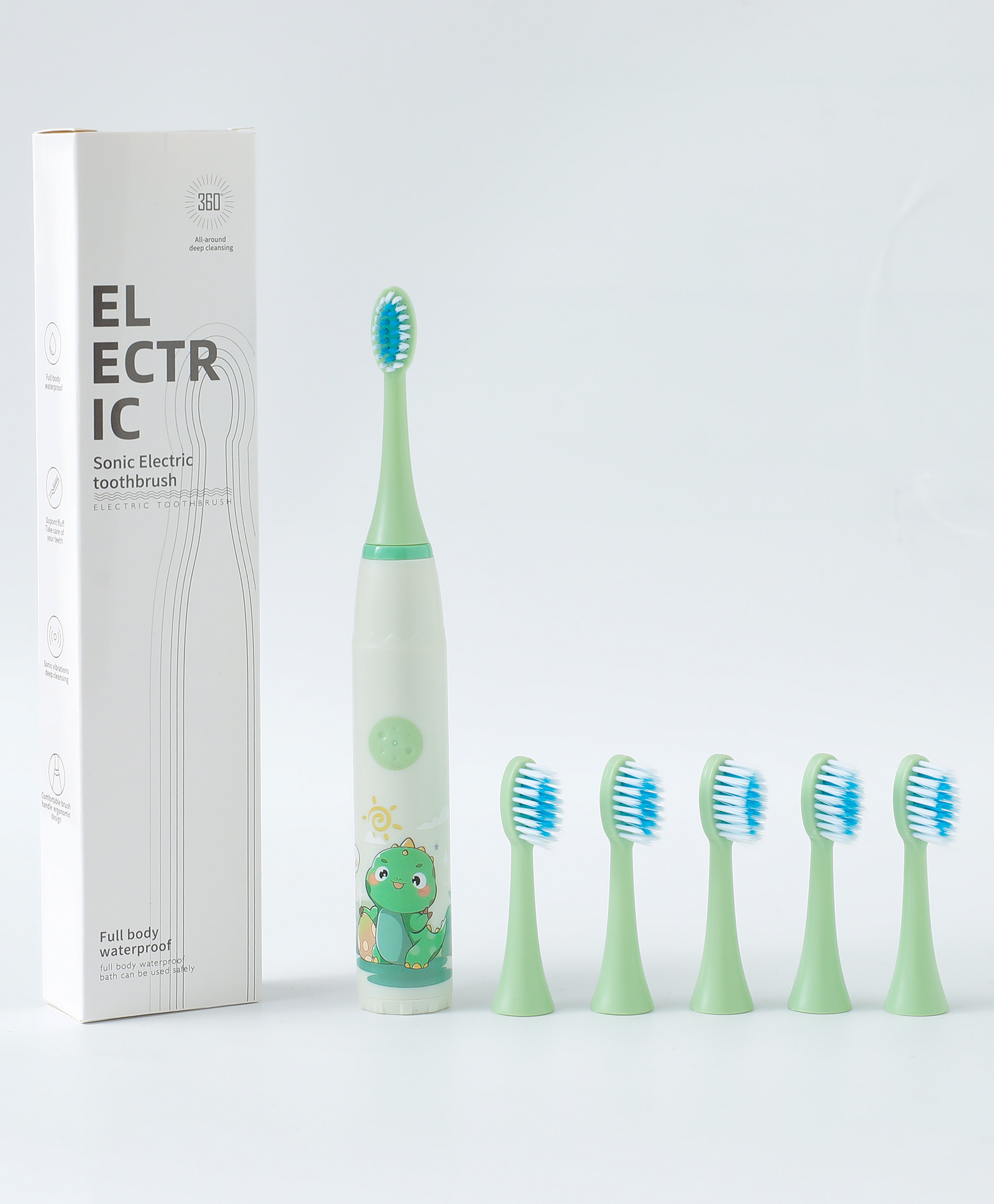 Dino Print Electric Toothbrush - Green-image-3