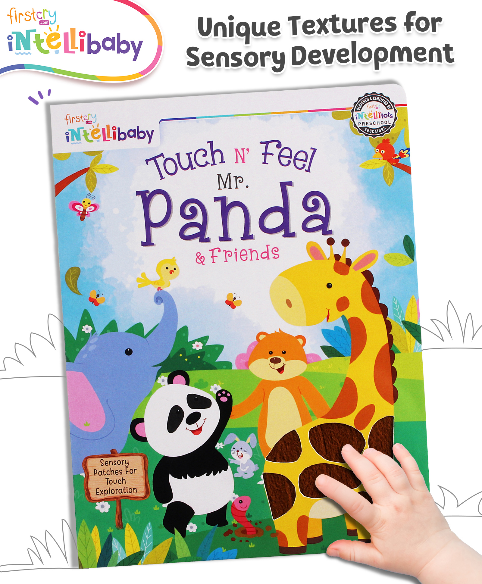 Intellibaby Touch N' Feel Mr. Panda & Friends Story Board Book | Sensory Learning with Soft Textures & Vibrant Images | Explore Wildlife | Tactile Skill Development | BIS Certified | Ideal for Gifting | Educator Recommended - English-image-9