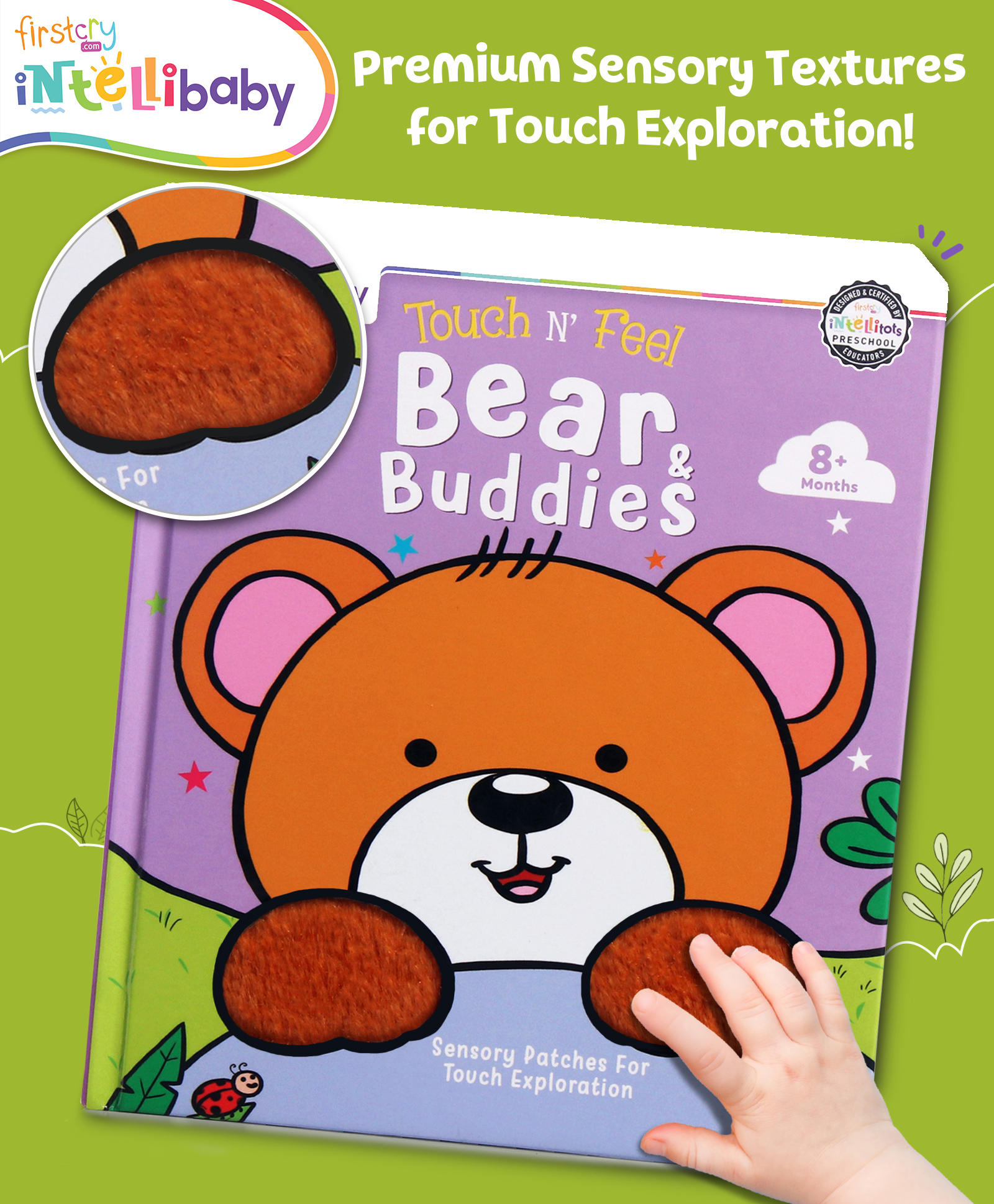 Intellibaby Touch N' Feel Bear & Buddies Story Board Book | Sensory Learning with Soft Textures & Colourful Images | Explore Animal Friends | Tactile Skill Development | BIS Certified | Ideal for Gifting | Educator Recommended - English-picture-17
