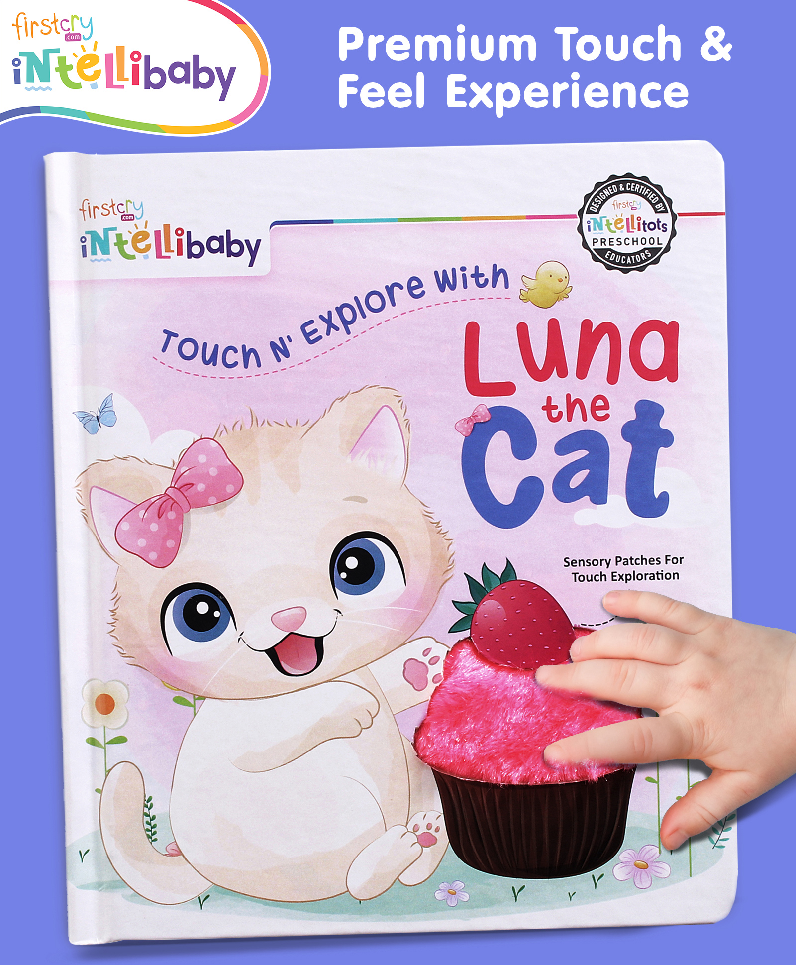 Intellibaby Premium Touch N' Explore with Luna the Cat Story Board Book | For Gifting | Enhances Sensory & Language Development | Touch & Feel Learning for Toddlers | For Gifting | BIS Certified | Paediatrician Approved - English-image-29