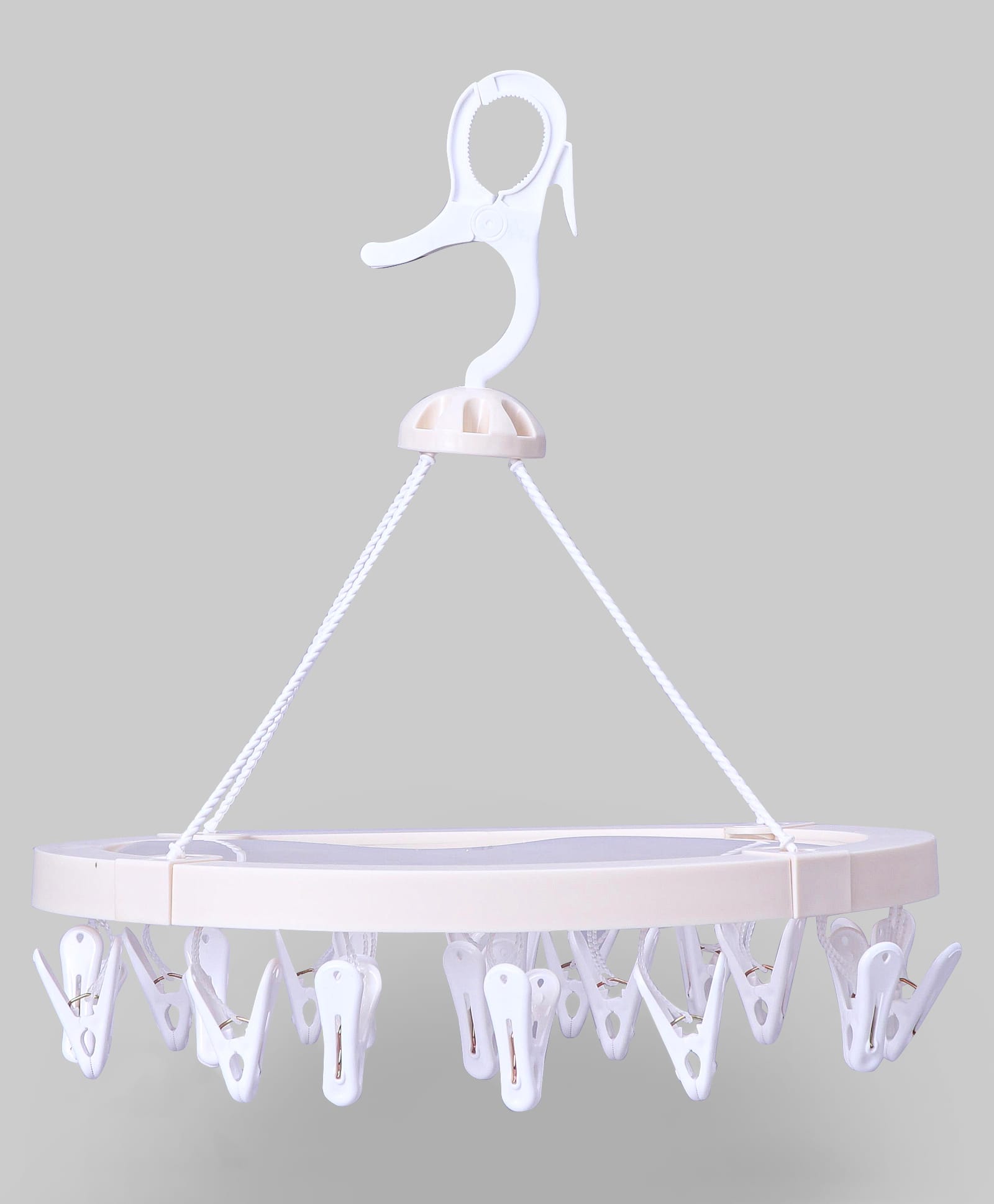 Circular Shaped Hanger With Hook White - 20 Clips-image-49