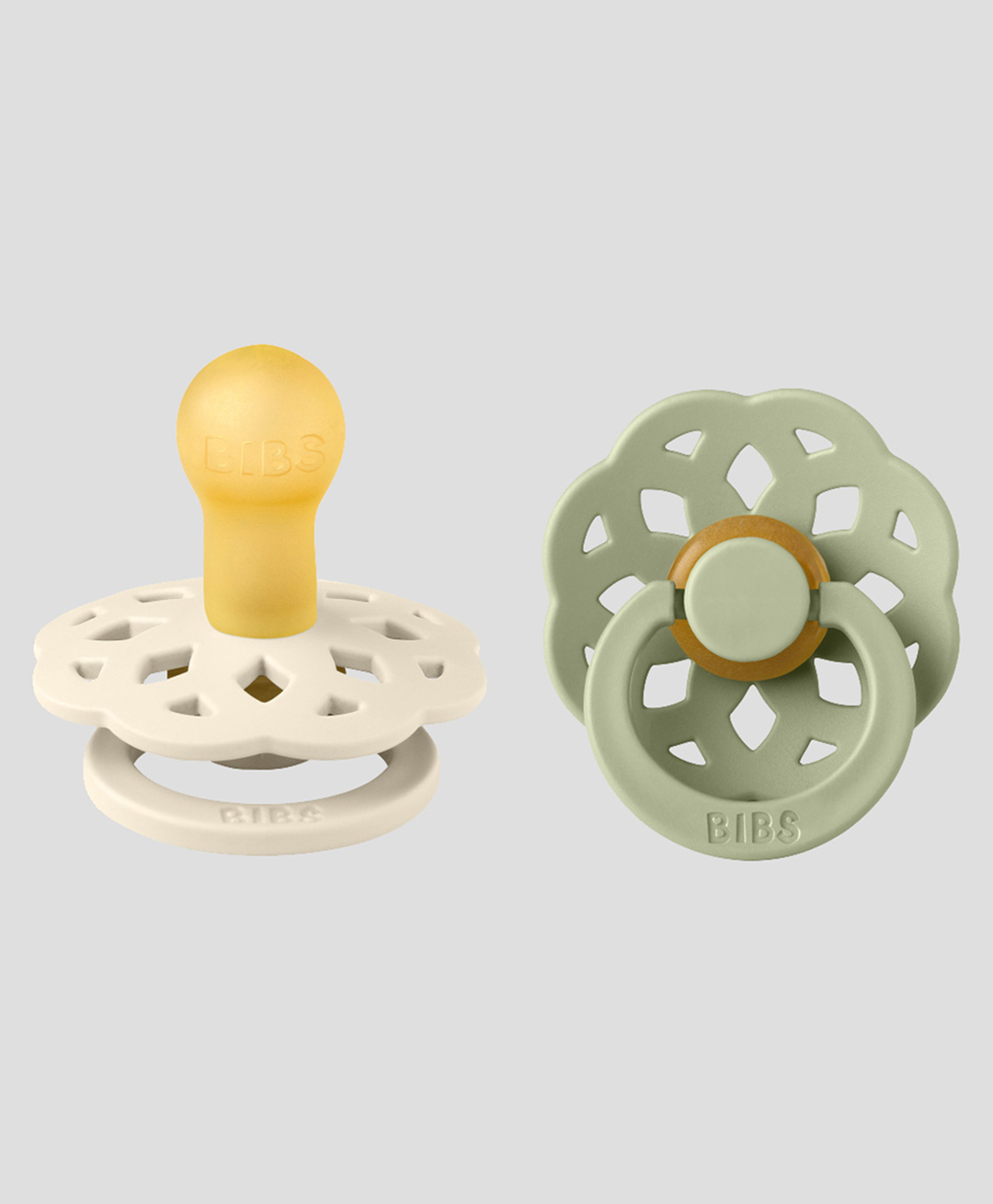 Bibs Boheme Latex Round Pacifier Nipple Size 1 Pack of 2 - Ivory/Sage-picture-25