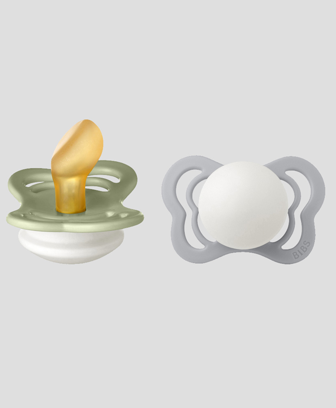 Bibs Couture Glow in the Dark Latex Anatomical Pacifier Nipple Size 1 Pack of 2 - Sage Glow/Cloud Glow-image-2