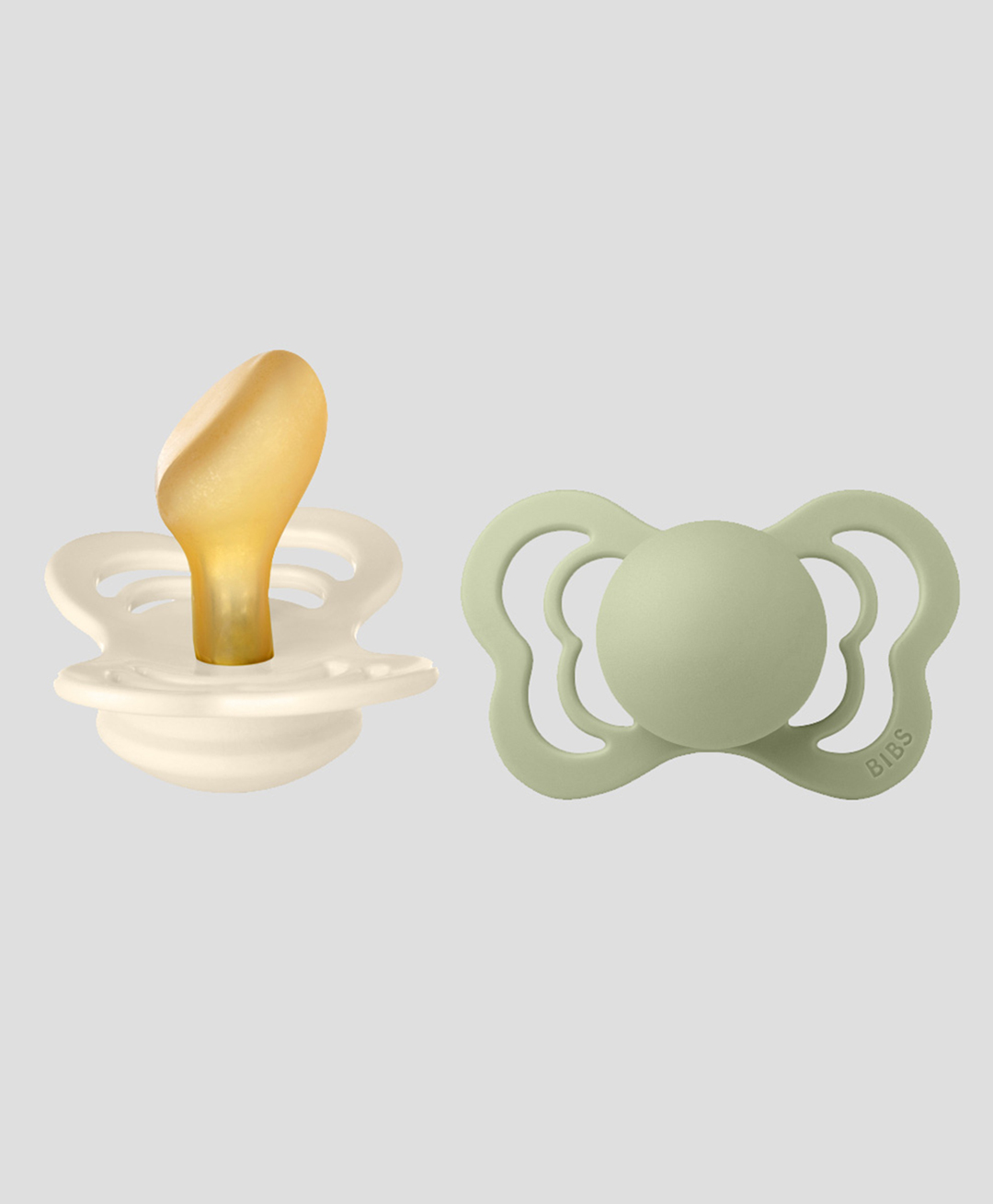 Bibs Couture Latex Anatomical Pacifier Nipple Size 2 Pack of 2 - Ivory/Sage-picture-23