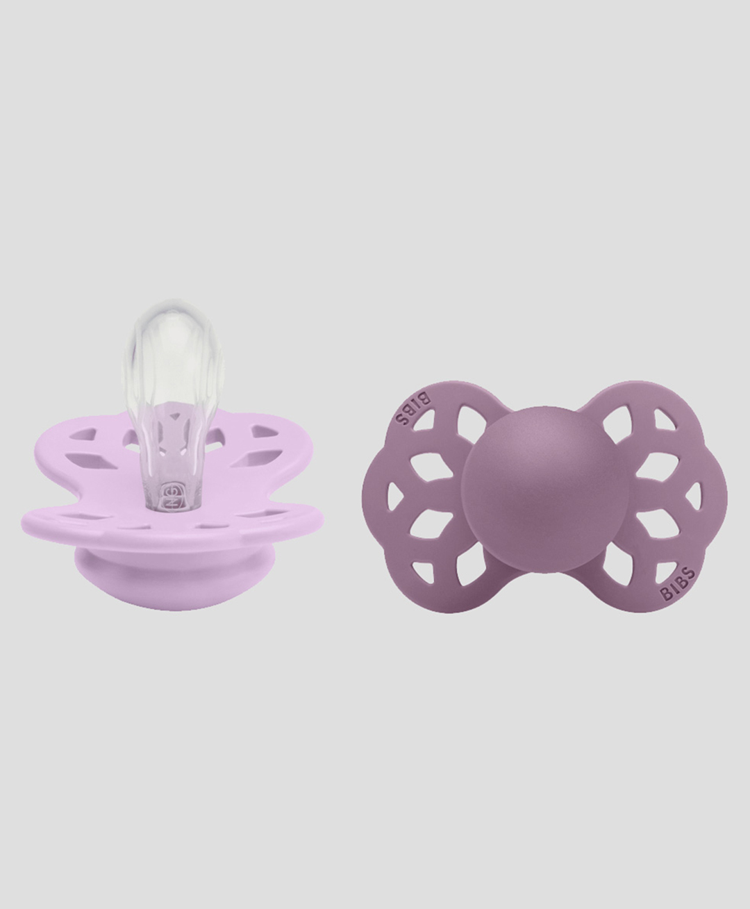 Bibs Infinity Silicone Symmetrical Pacifier Nipple Size 1 Pack of 2 - Violet Sky / Mauve-image-11