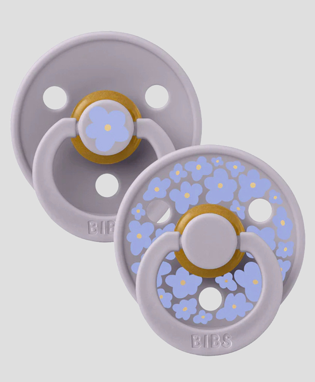 Bibs Studio Collection Latex Round Nipple Pacifier Size 1 Pack of 2 - Fossil Grey Mix-picture-12