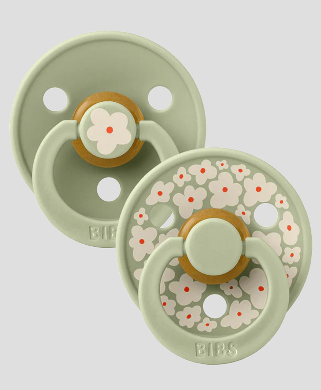 Bibs Studio Collection Latex Round Nipple Pacifier Size 1 Pack of 2 - Sage Green Mix-image-4