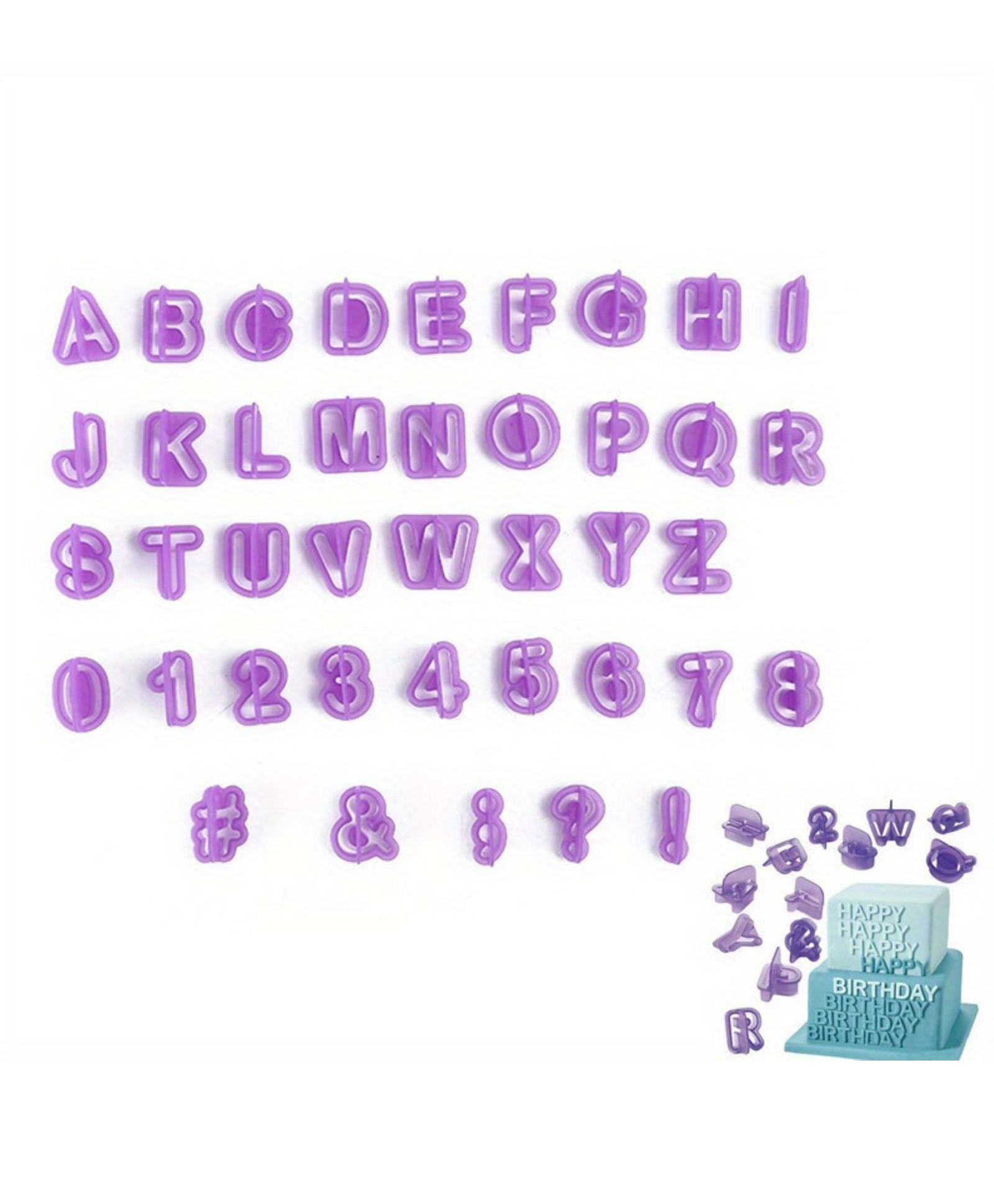 SYGA 40 Pcs Alphanumeric Plastic Cookies Mold Cake Molds Fondant Cake Biscuit Baking Mould Cookie Cutters-picture-10