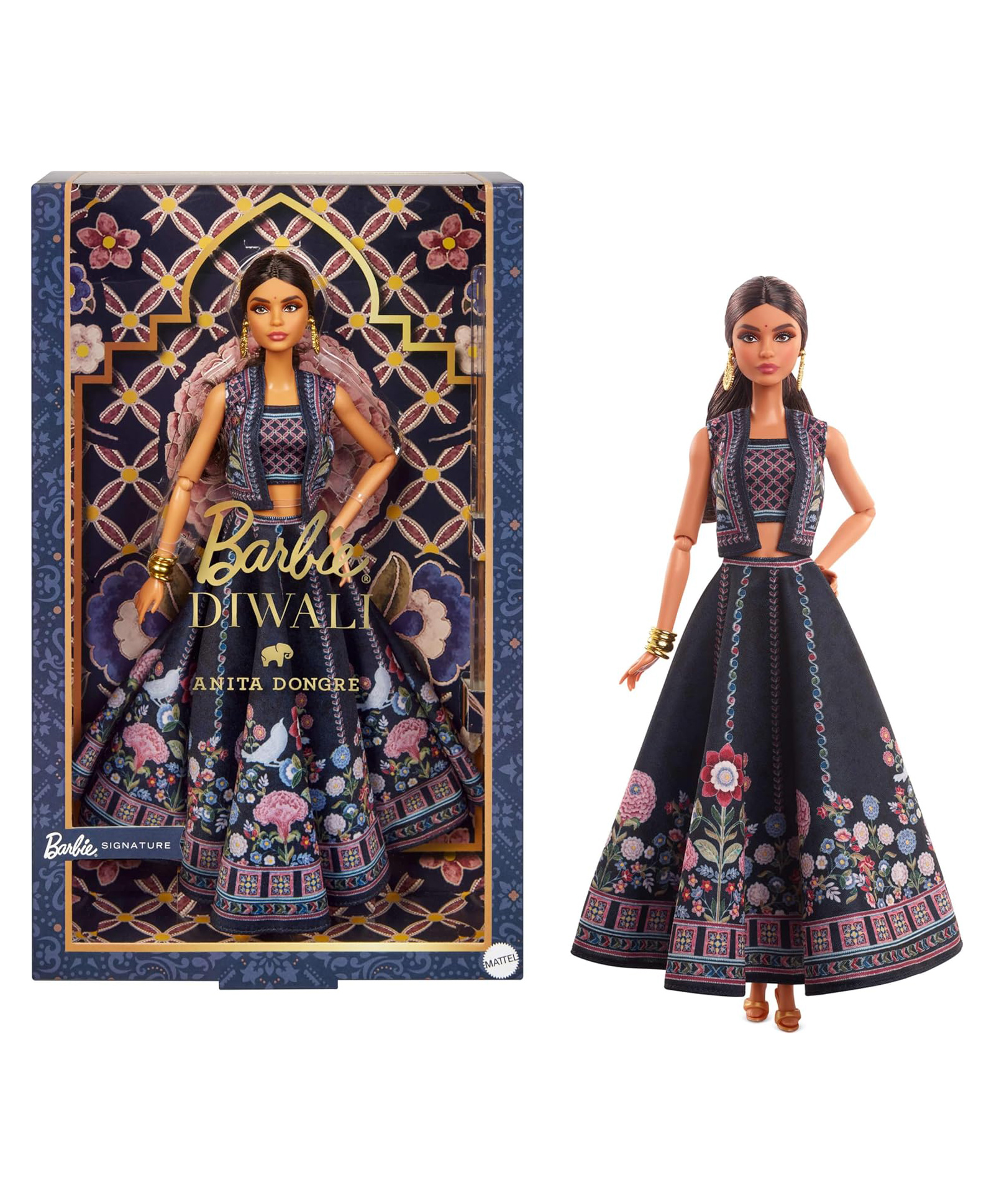 Barbie Diwali Doll by Anita Dongre Wearing Festival of Lights Look, Holiday Collectible with Doll Stand & Certificate of Authenticity - Height 29.5 cm
