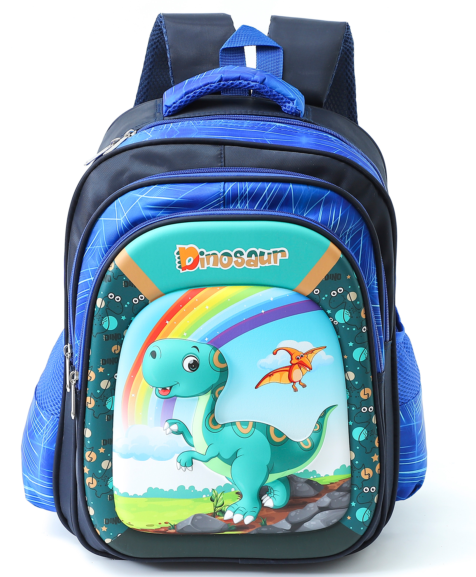 ZOE Dino Print School Backpack Navy Blue- 16 Inches-image-39