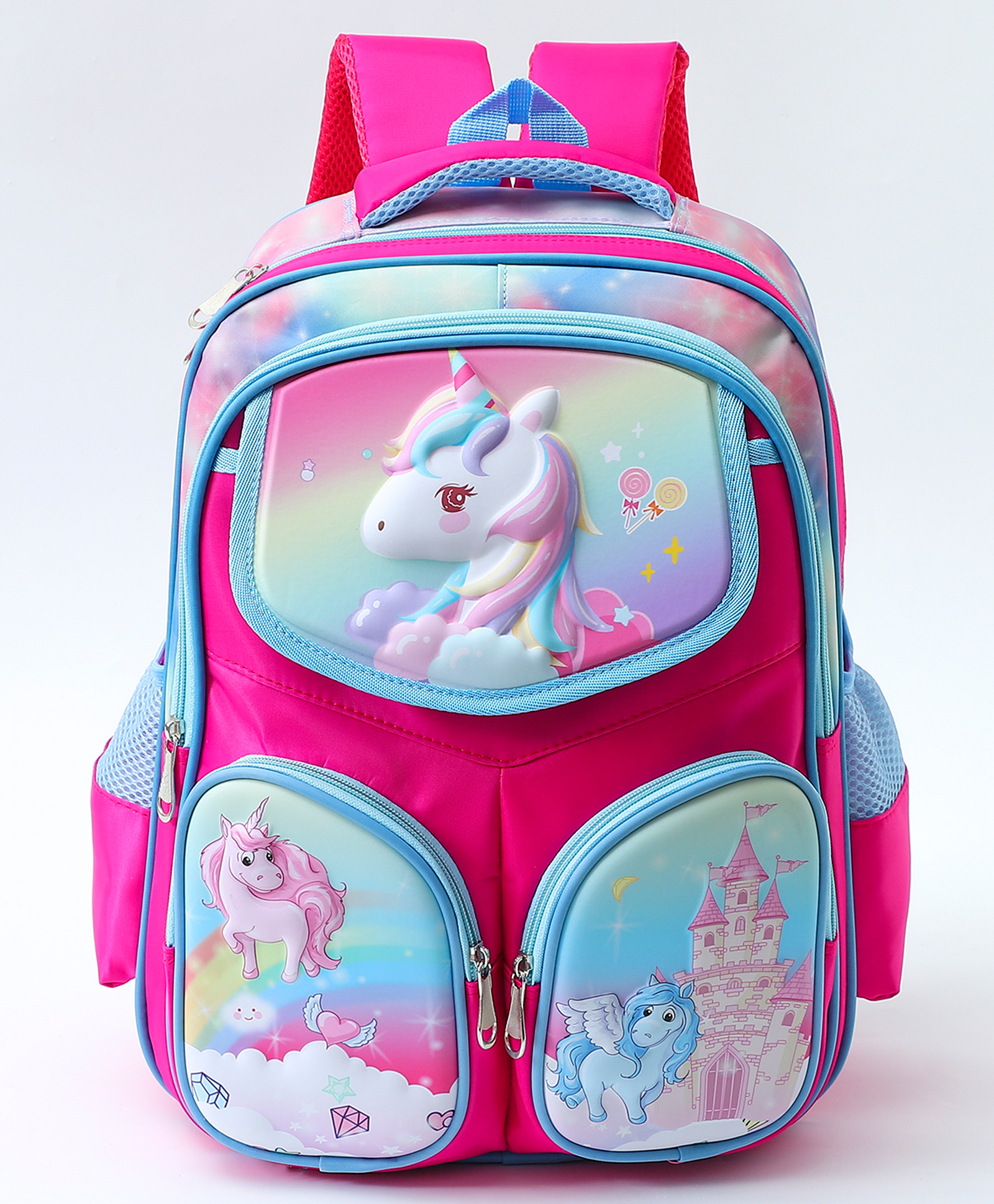 ZOE Unicorn Print School Backpack Pink - 16 Inches-image-9