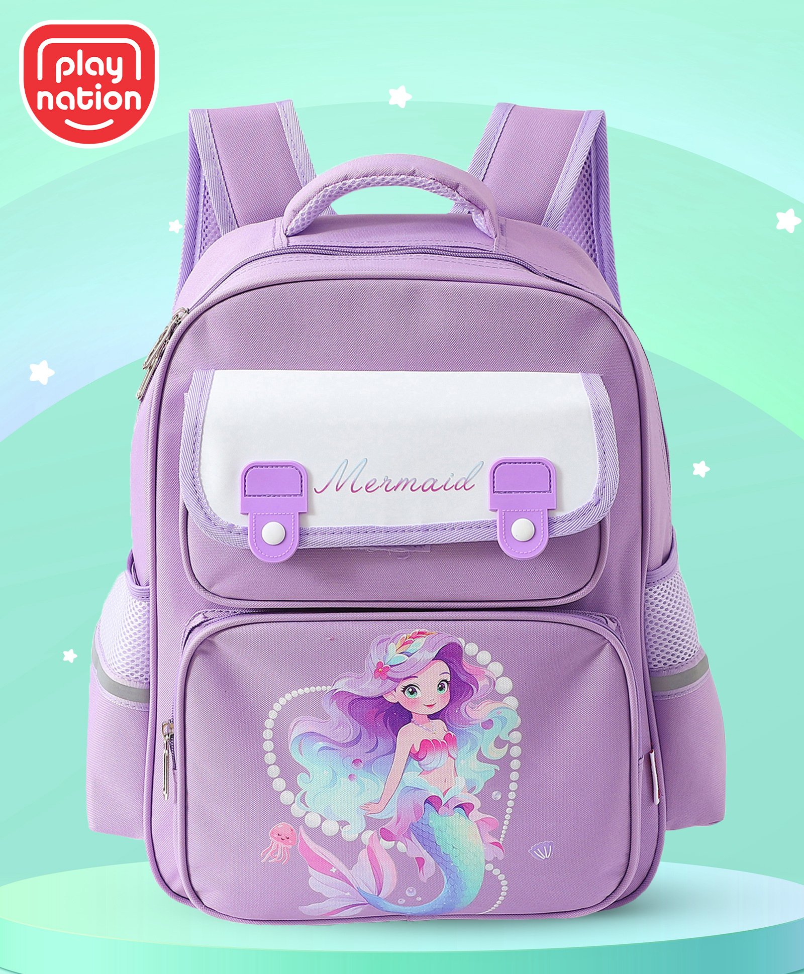 Play Nation Single Compartment School Bagwith Unicorn Print Purple- Height 16 inches-picture-29