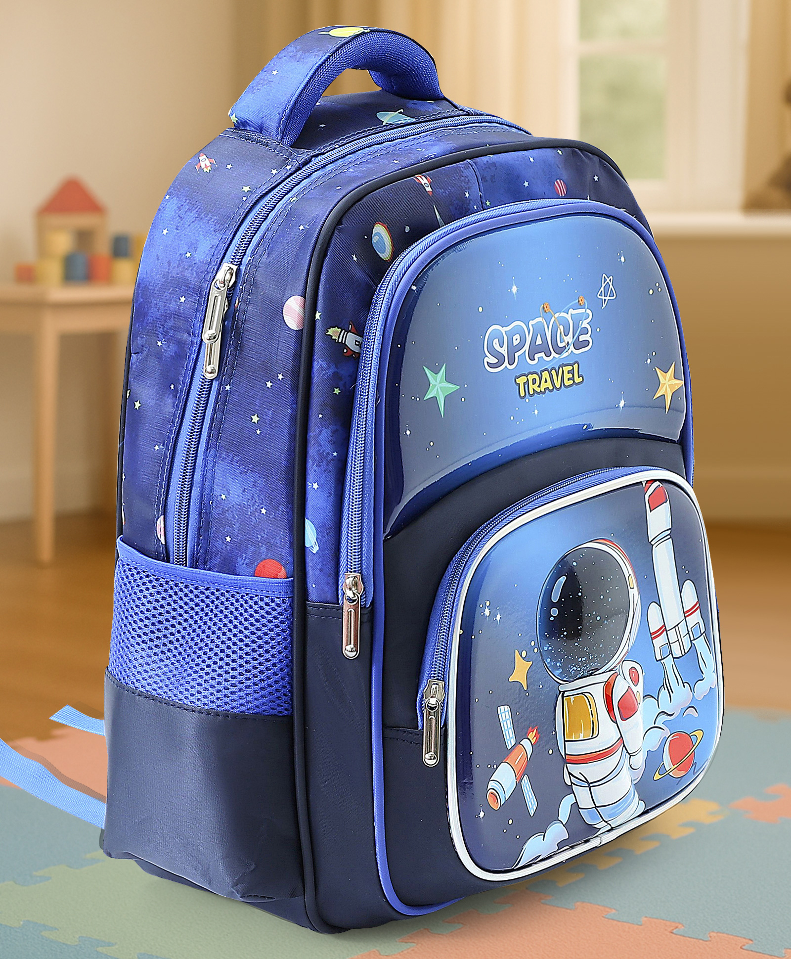 Space Theme School Backpack Blue - 16 Inches-image-38