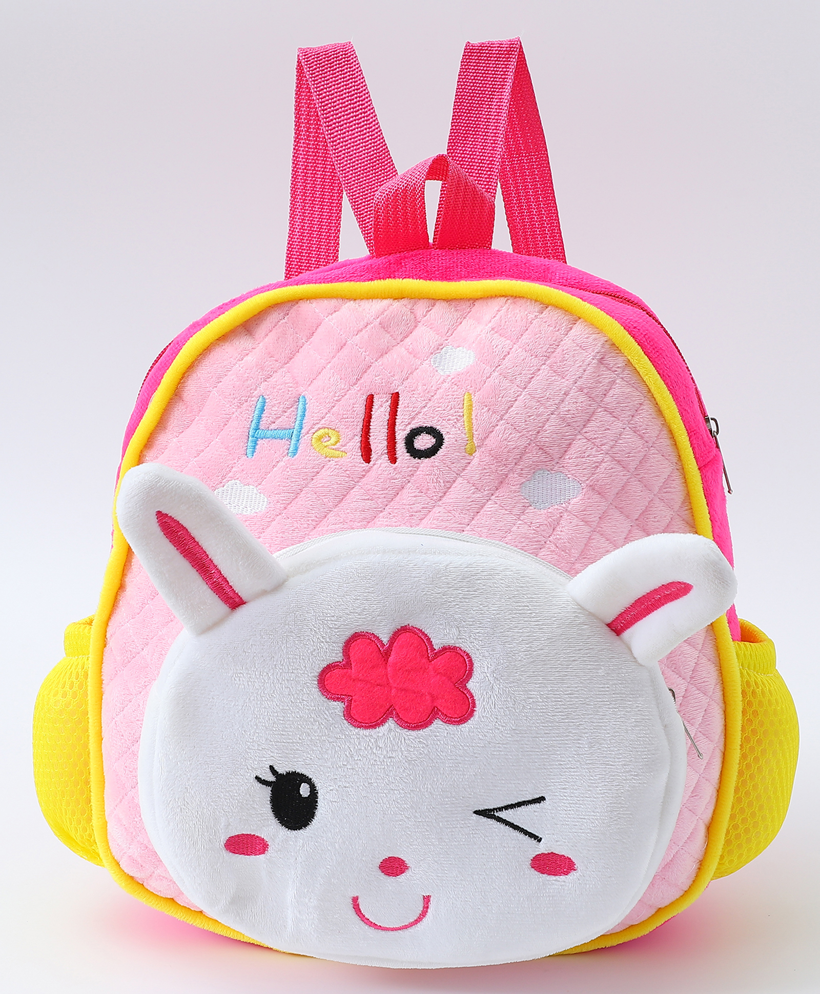 Soft Plush Toy Bag with Kitty Applique Pink - Height 11 Inches-image-46
