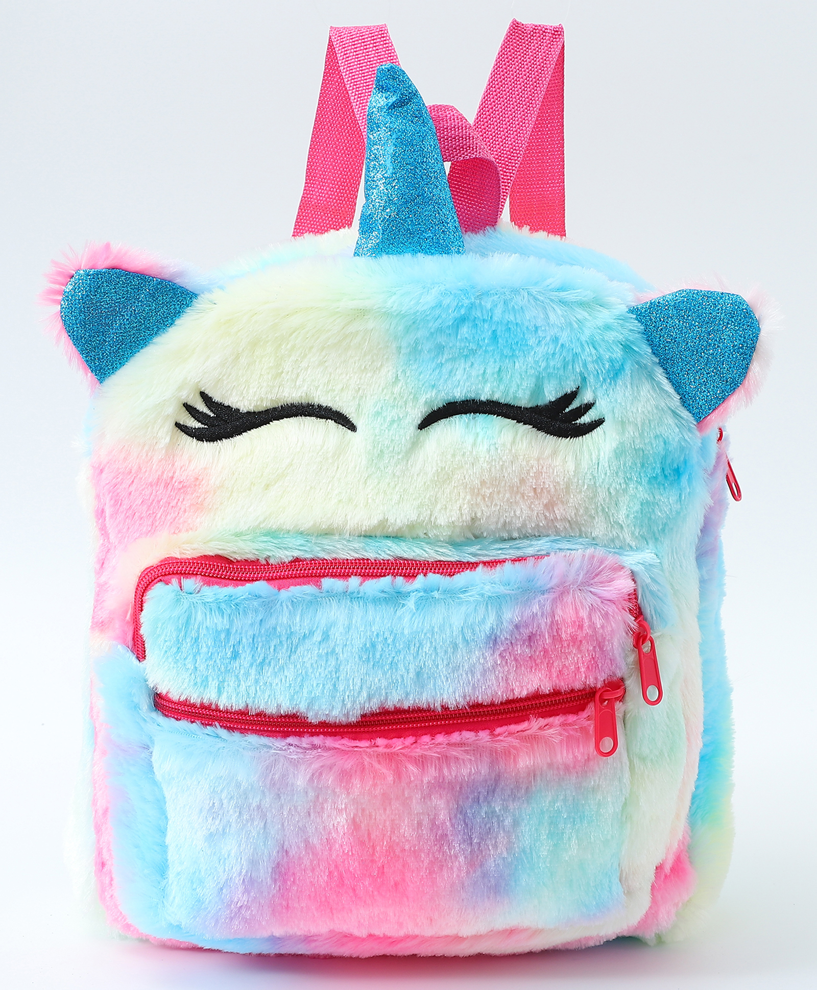 Soft Unicorn Theme Plush Toy Bag Sky Blue - Height 11 Inches-image-16