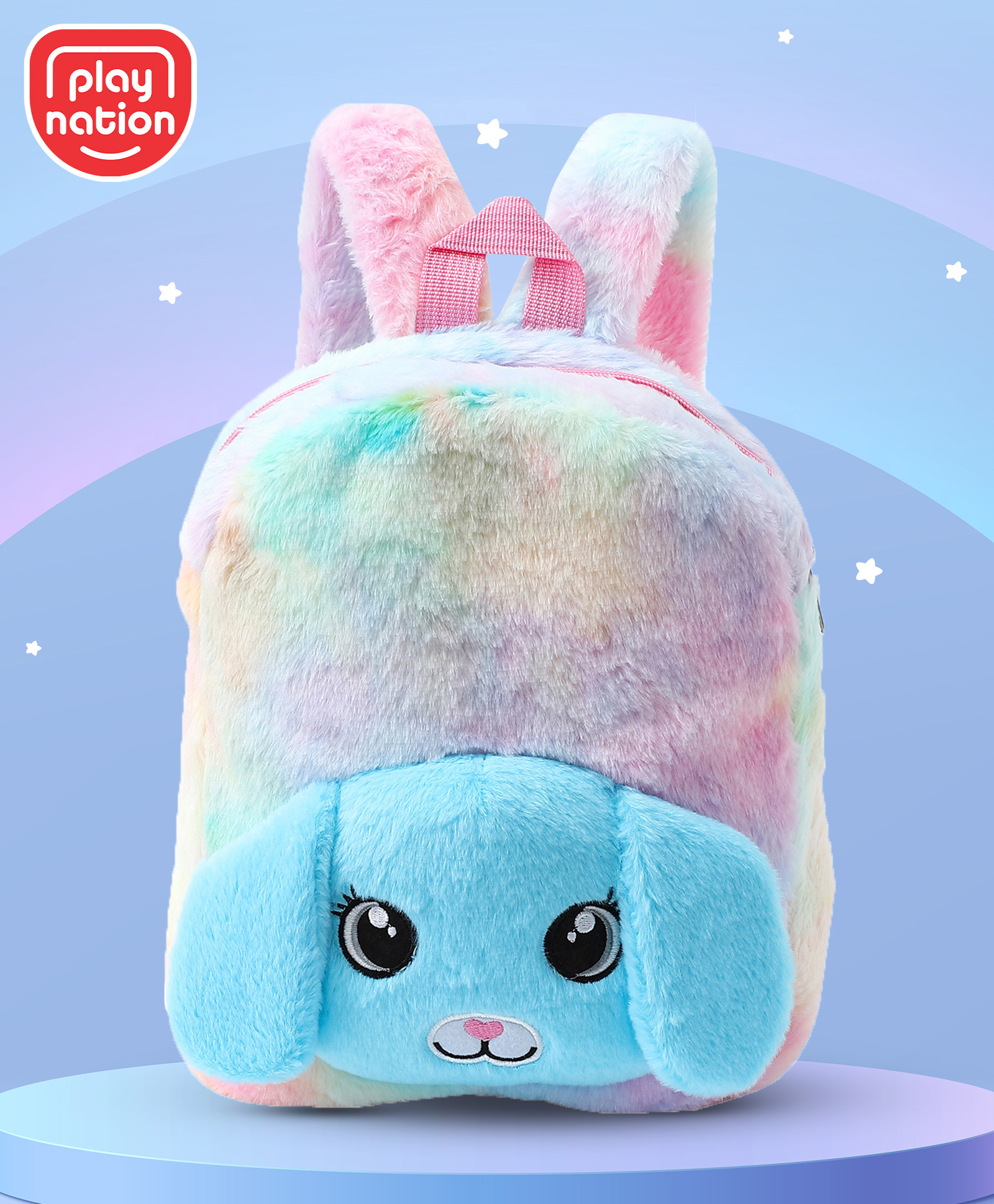 Play Nation Soft Plush Toy Bag with Puppy Applique Blue - 11 Inches-image-28