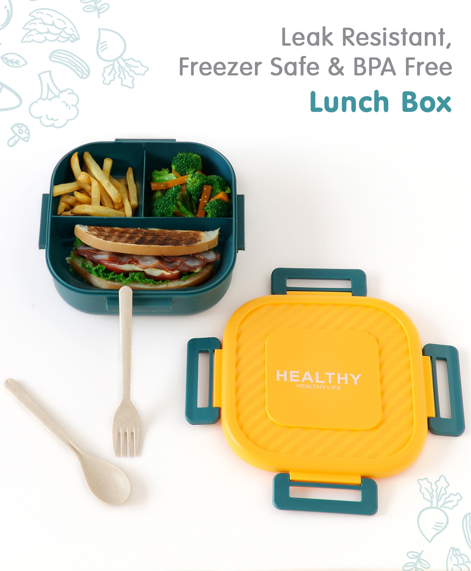 Cliplock & Leakproof Lunch Box - Yellow-image-11