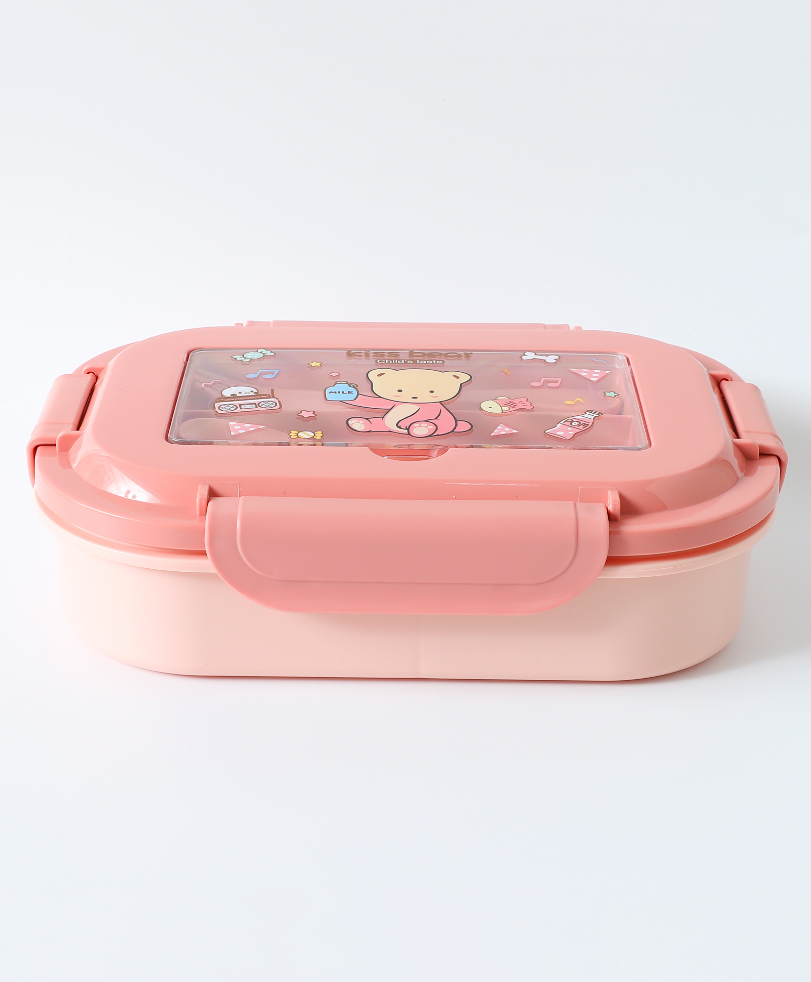 Leak Proof And Freezer Safe Bear Print Lunch Box - Pink-image-42
