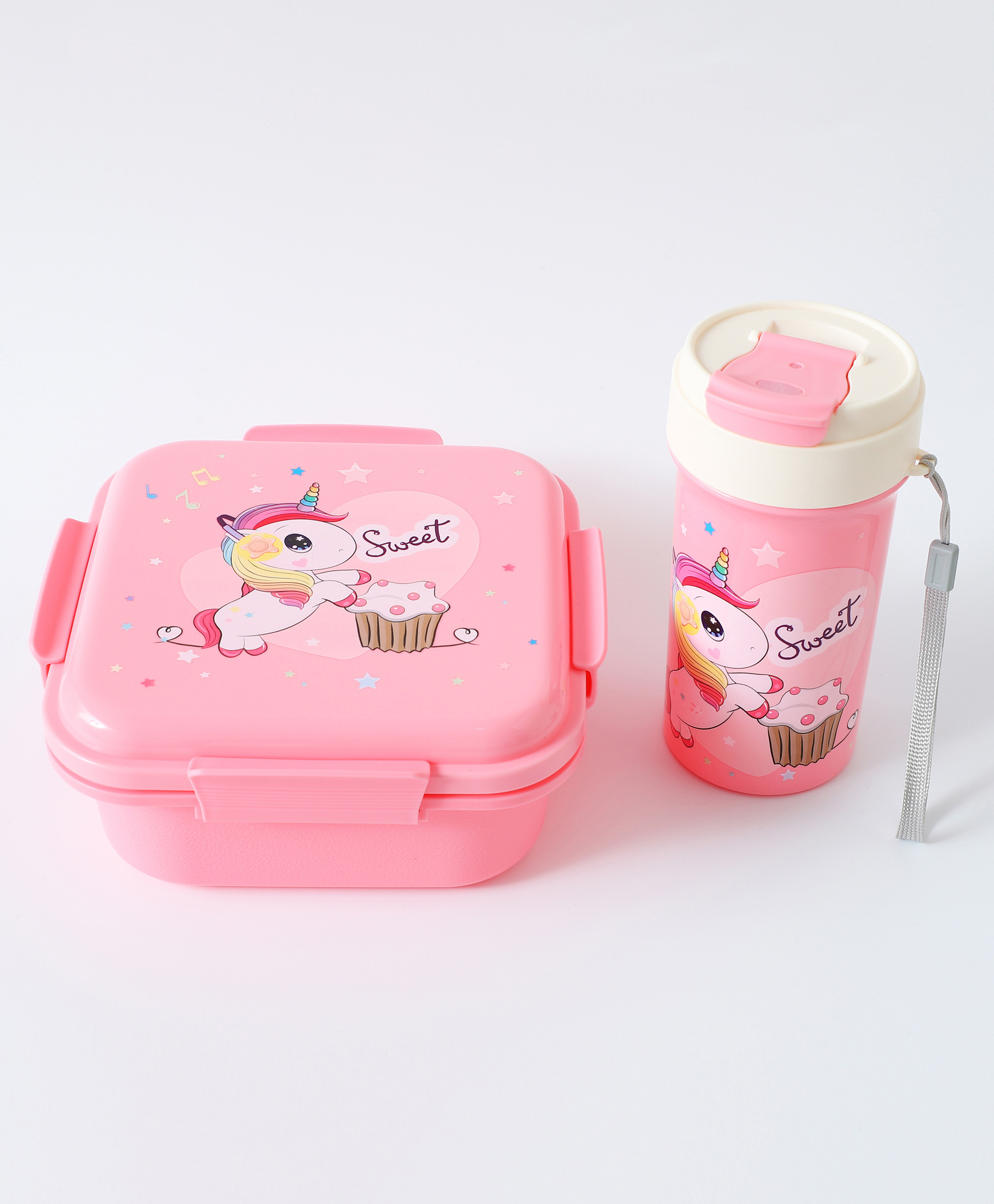 ZOE Space Print Leak Proof & Freezer Safe Lunch Box Set - Pink-image-19