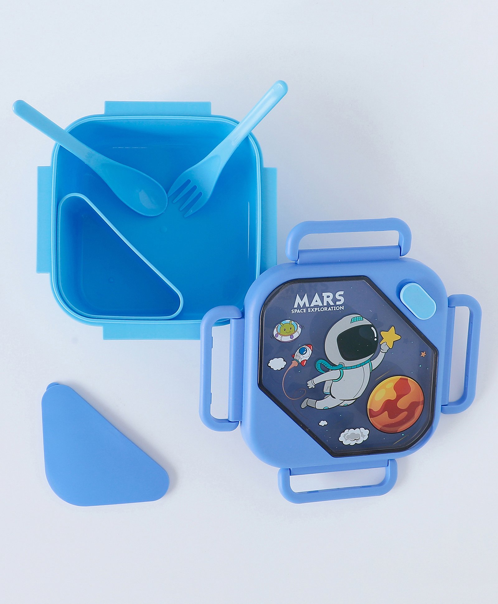 Leak-Proof & Freezer Safe Lunch Box with Space Theme Print - Blue-image-12