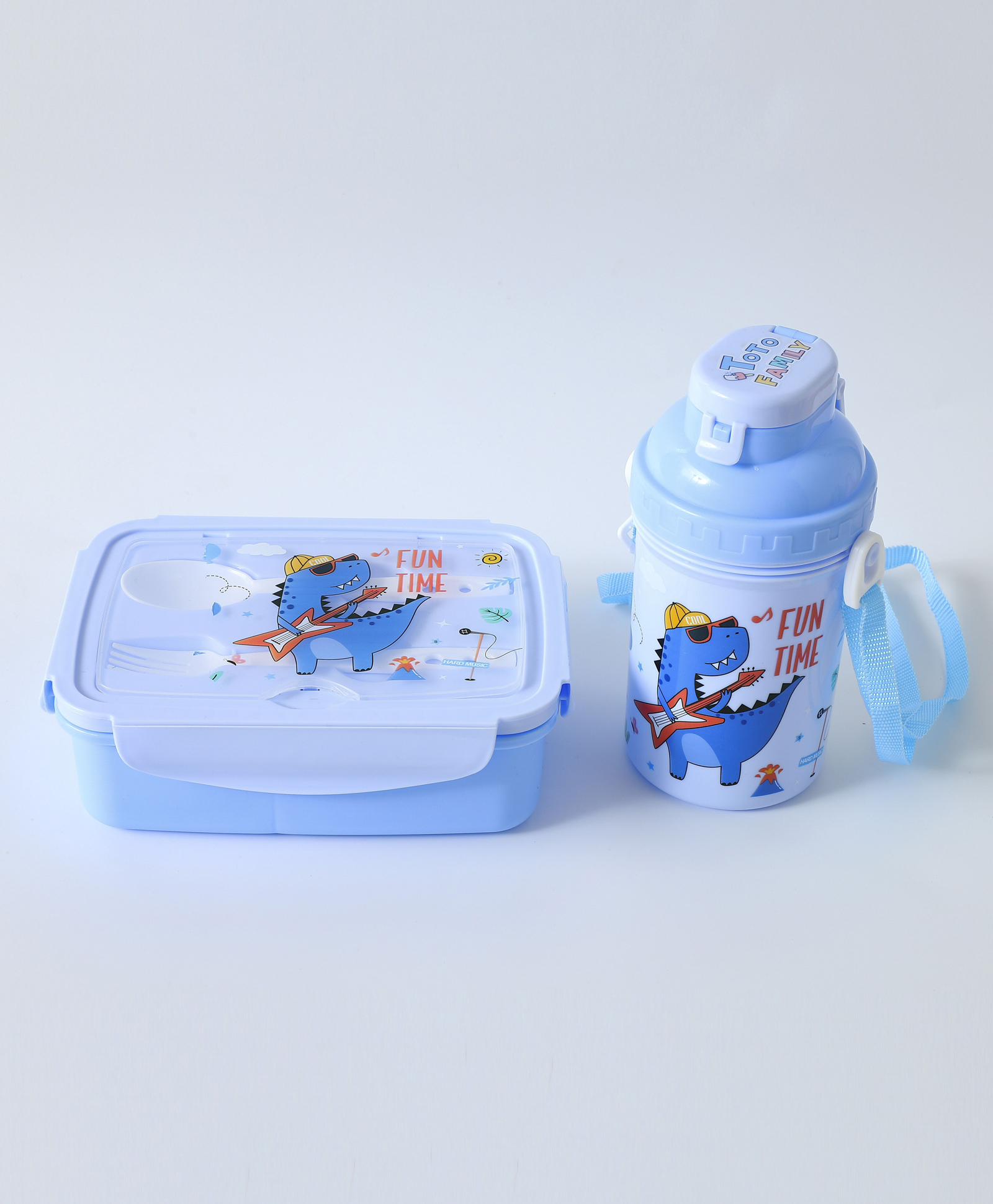 Freezer & Leak Proof Lunch Box Set with Water Bottle Space Theme Print - Blue-image-34