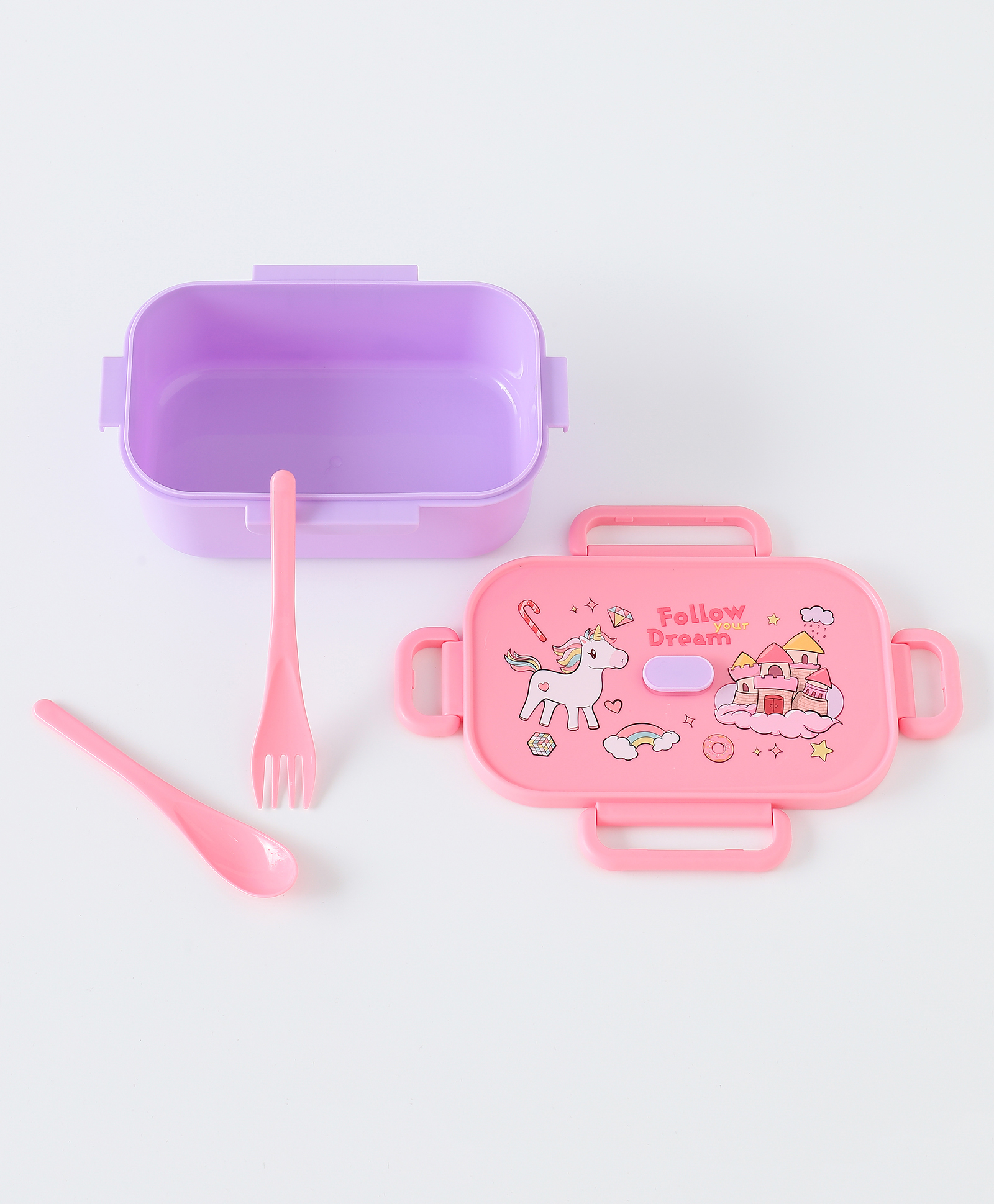 Leak-Proof & Freezer Safe Lunch Box With Space Theme Print - Pink-image-33