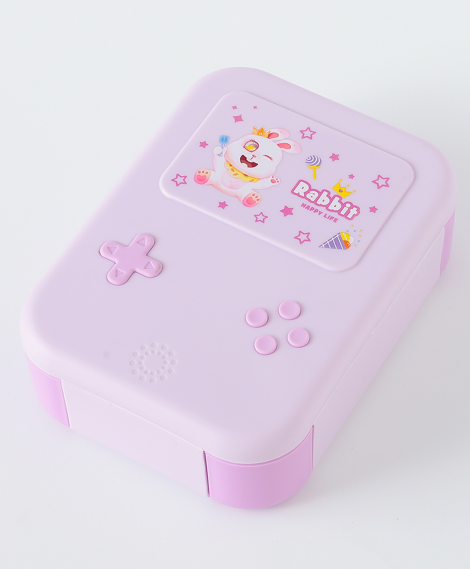 fab n funky Freezer & Leak Proof Lunch Box with Bunny Theme Print - Purple-picture-25