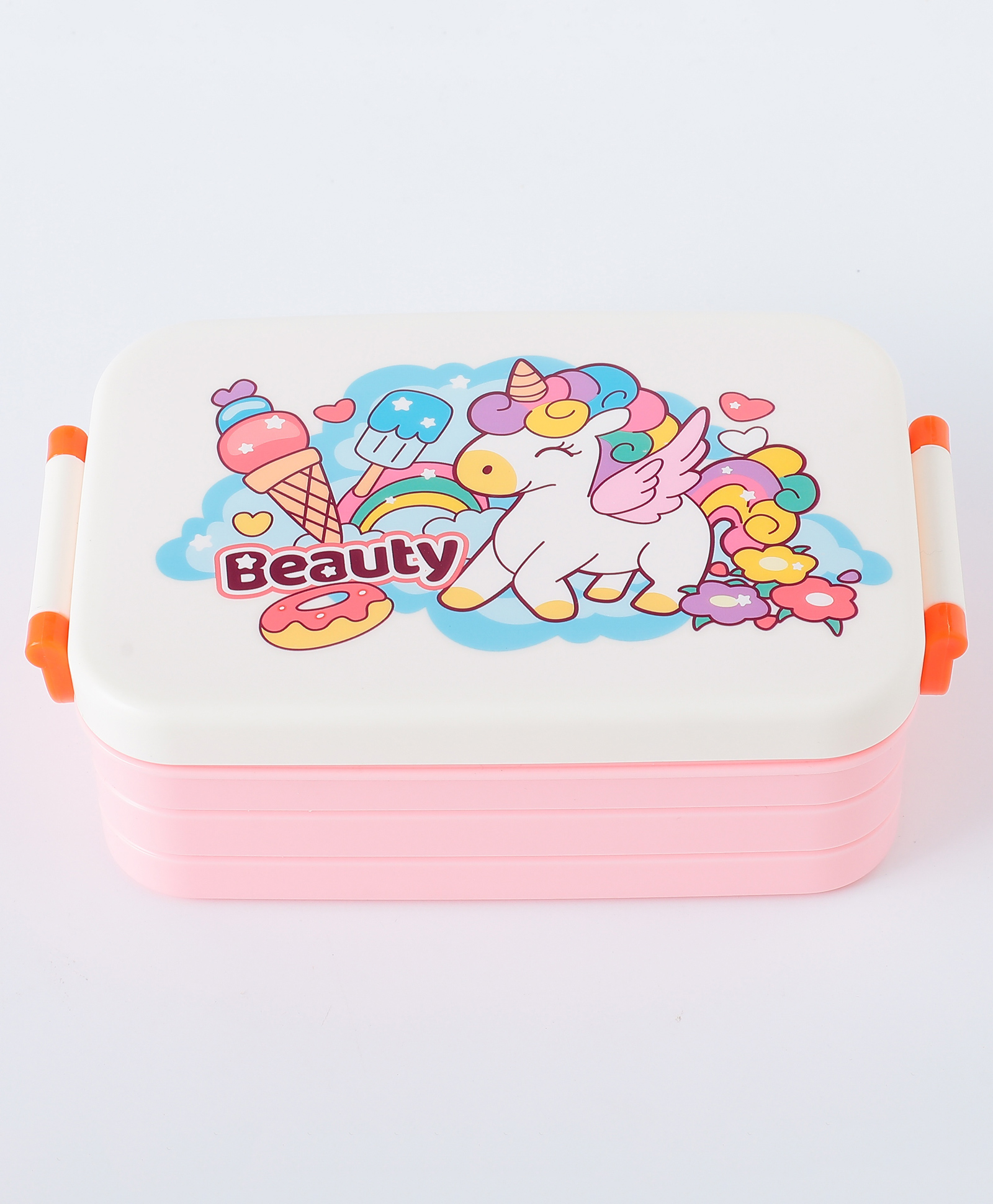 Leak-Proof & Freezer Safe Unicorn Printed Lunch Box - Pink-image-7