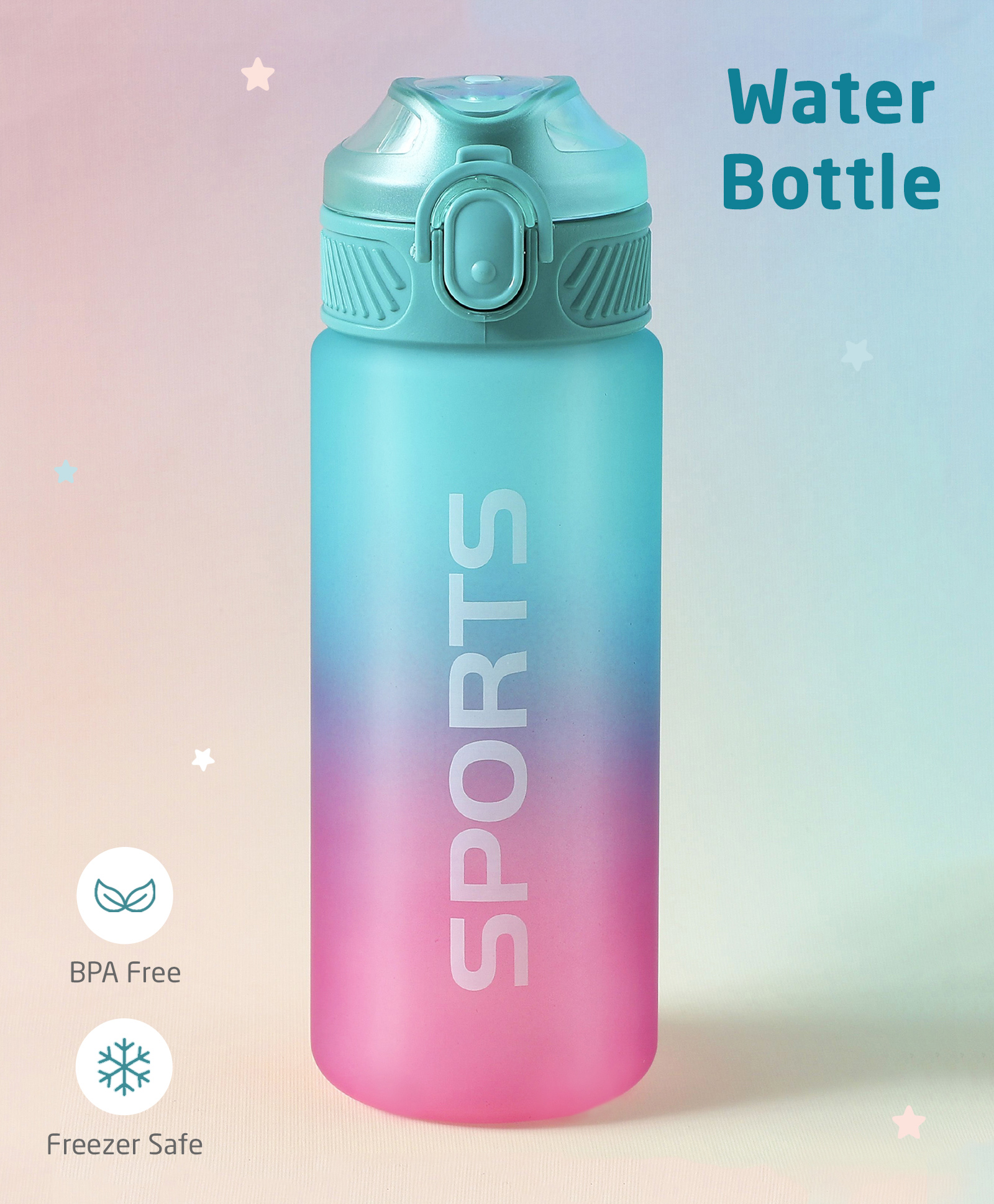 ZOE Leak Proof & Freezer Safe Sports Water Bottle Blue & Pink - 700 ml-image-46