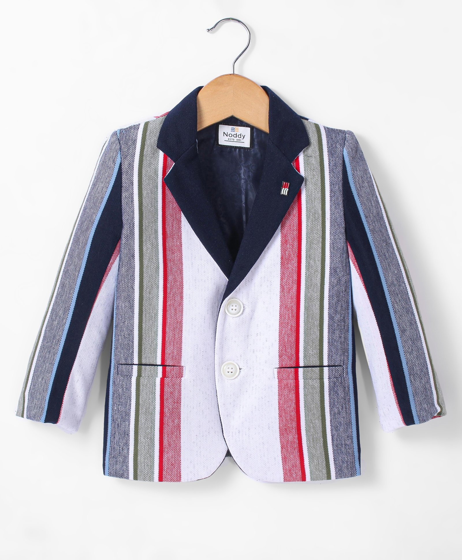 Noddy Full Sleeves Striped Blazer - Red-picture-28