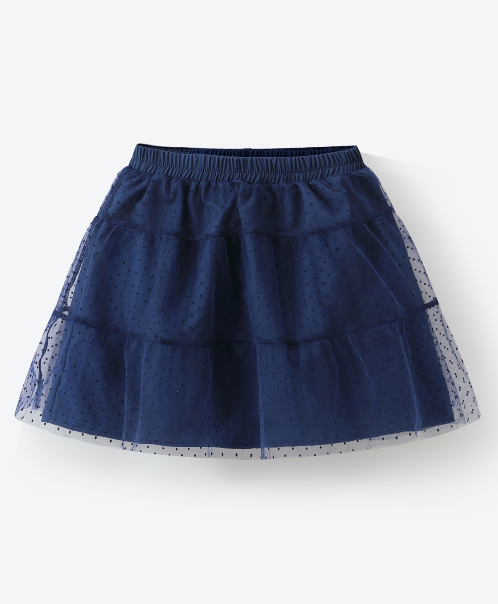Mark & Mia Above Knee Length Tiered Skirt with Polka Dots Design - Navy Blue-picture-20