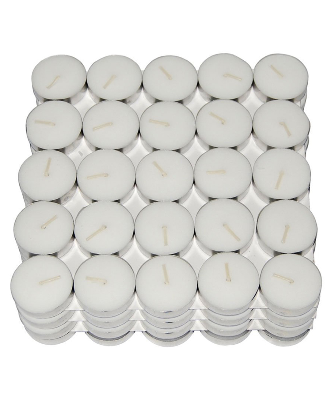 eCraftIndia Set Of 50 Pure Wax Unscented White Tea Light Candles-picture-17