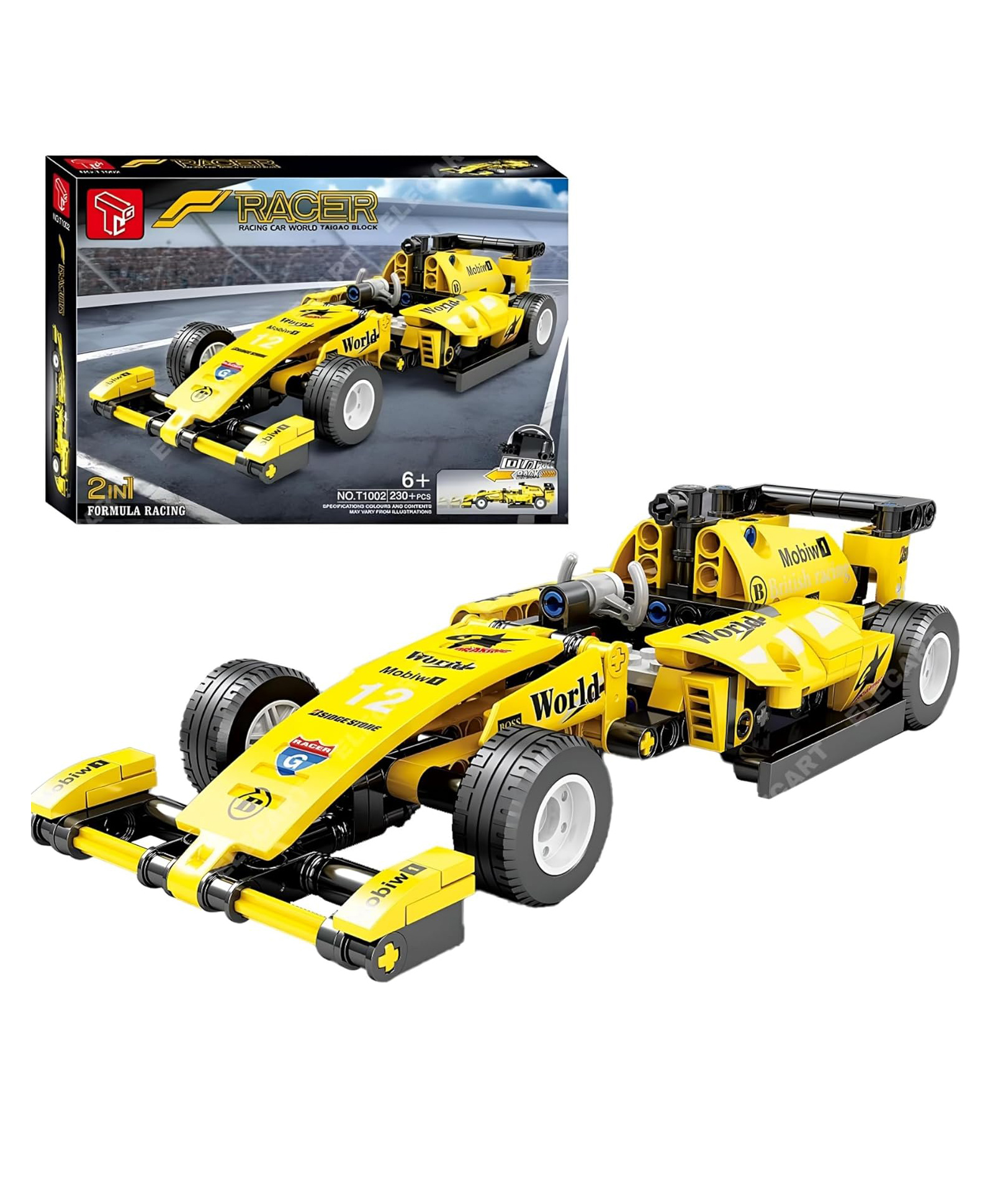 Sanjary Speed Racing Champioons 2 in 1 Pull Back Toy Building Kit 230pcs color design may vary-image-2