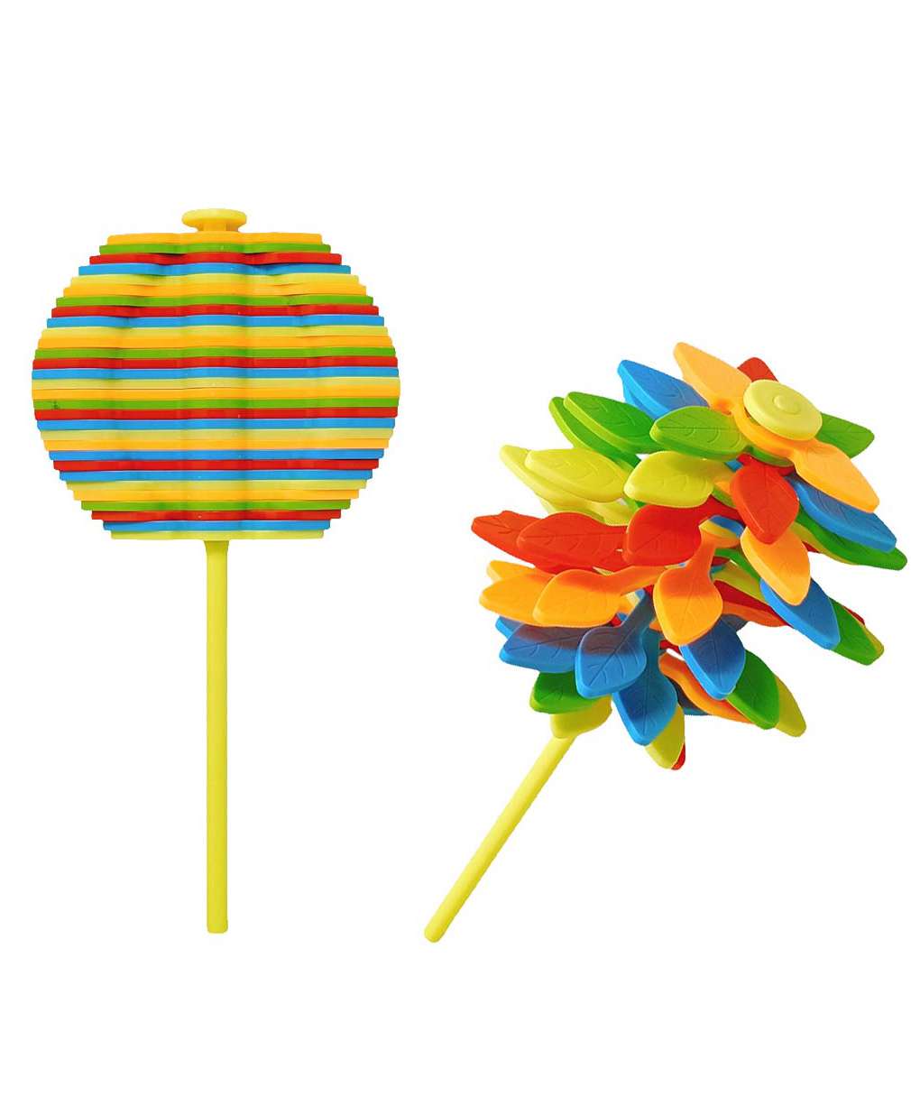Sanjary Candy Flower Toy, Multi-Colored Petals on a Stick, Set of 2 for kids color design may vary-image-36