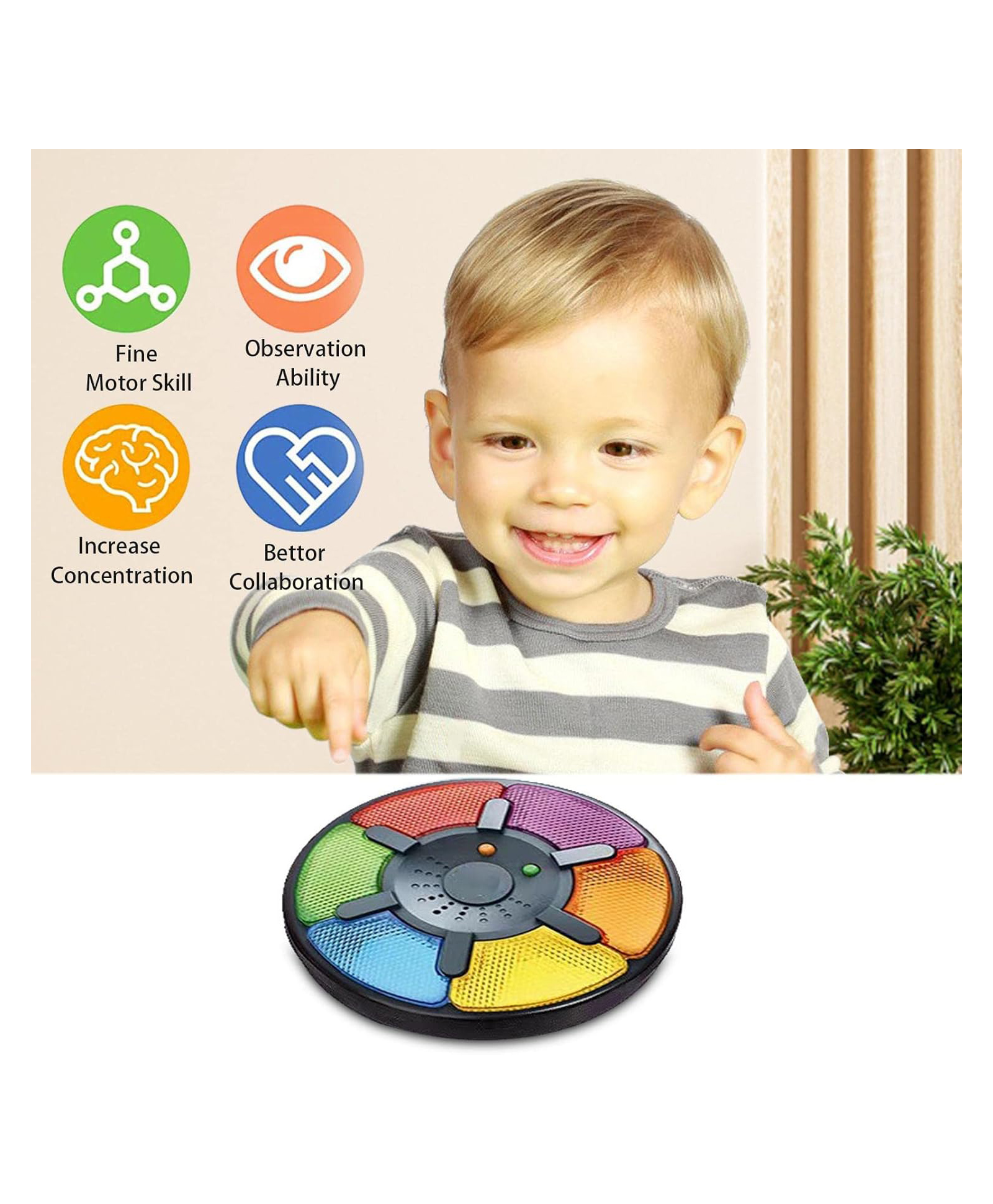 Azhari Handheld Memory Game with Light and Sound  Educational Brain Teaser Toy for Kids Color May Vary-image-20