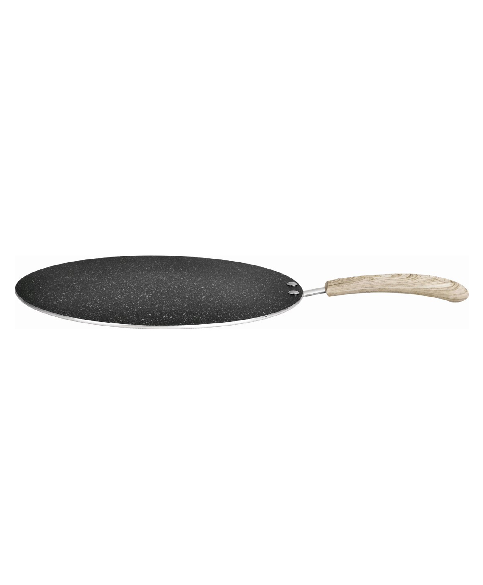 Bergner Bellini Plus Aura Black Non Stick Flat Tawa 32 cm, Sturdy Rivertless Construction with Soft touch Wooden Finish Handle, Induction Bottom-picture-37