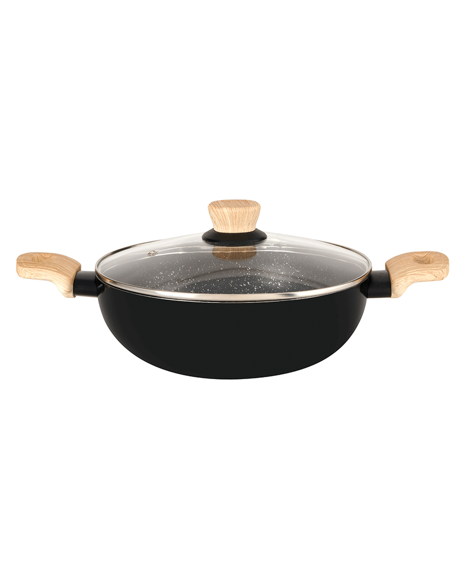 Bergner Bellini Plus Aura Black Non Stick Kadhai with Lid 24 cm, 3.6 L, Sturdy Rivertless Construction with Soft touch Wooden Finish Handle, Induction Bottom-picture-32