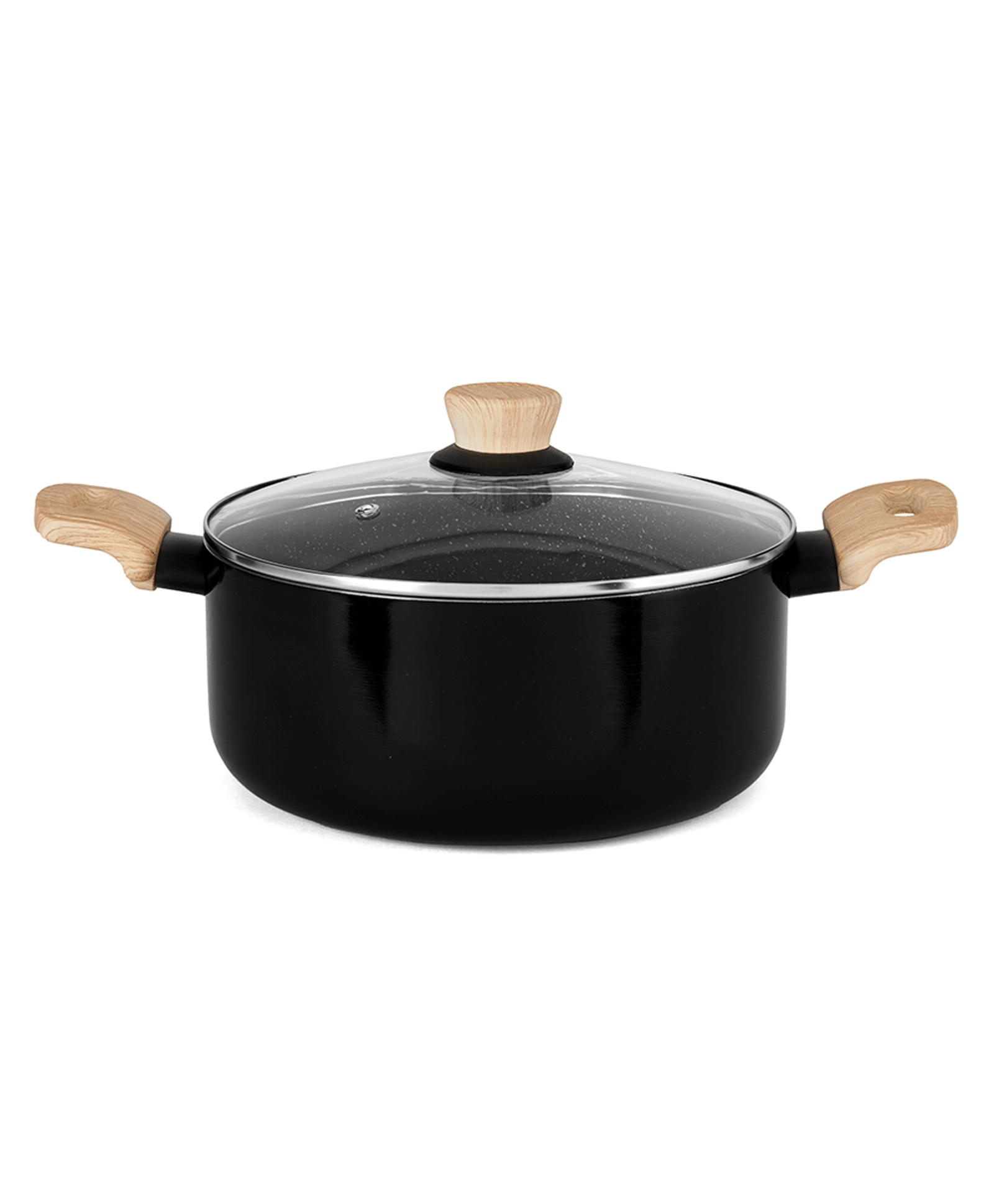 Bergner Bellini Plus Aura Black Non Stick Cook & Serve Casserole with Lid 24 cm, 5.0 L, Sturdy Rivertless Construction with Soft touch Wooden Finish Handle, Induction Bottom-picture-35