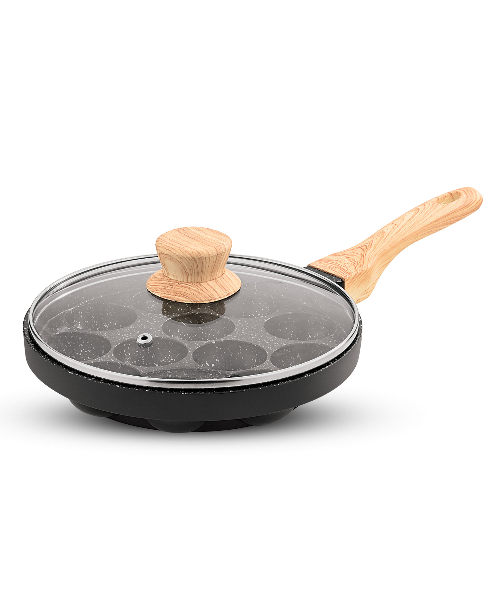Bergner Bellini Plus Aura 12-PIT Appam Patra with Glass Lid-image-42