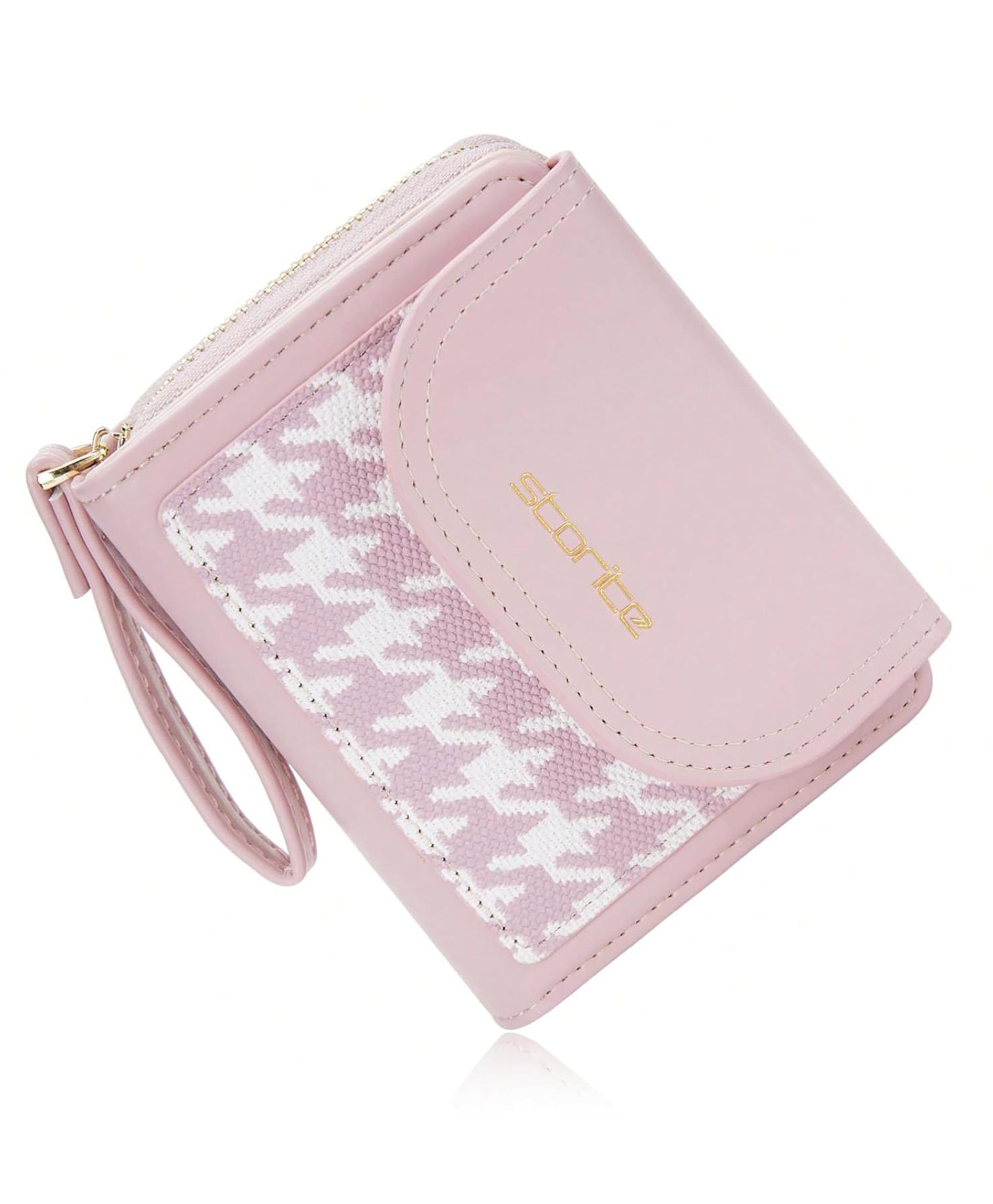 Storite Womens Small Compact Leather Wallet Slim and Easy to Fit in Pocket,5 Card Slots,1 ID Window, Ladies Mini Purse Money Pocket with Zipper Closure(Pink -11 Cm x 9 Cm x 3cm)-picture-15