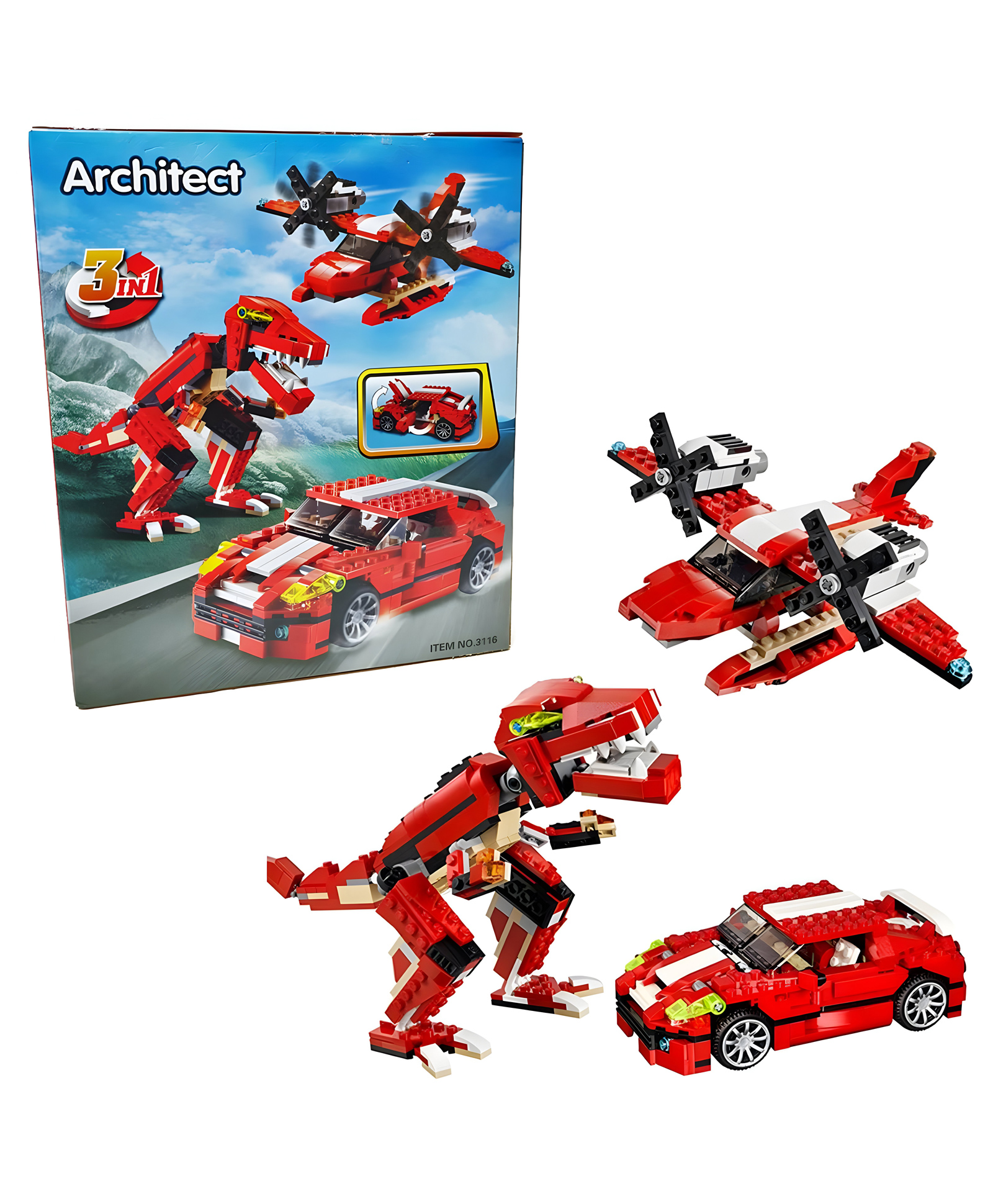 NEGOCIO 3 in 1 Dinosaur Blocks Build Learn Play and Create Endless Adventures PACK OF 1 - COLOR MAY VARY-picture-22