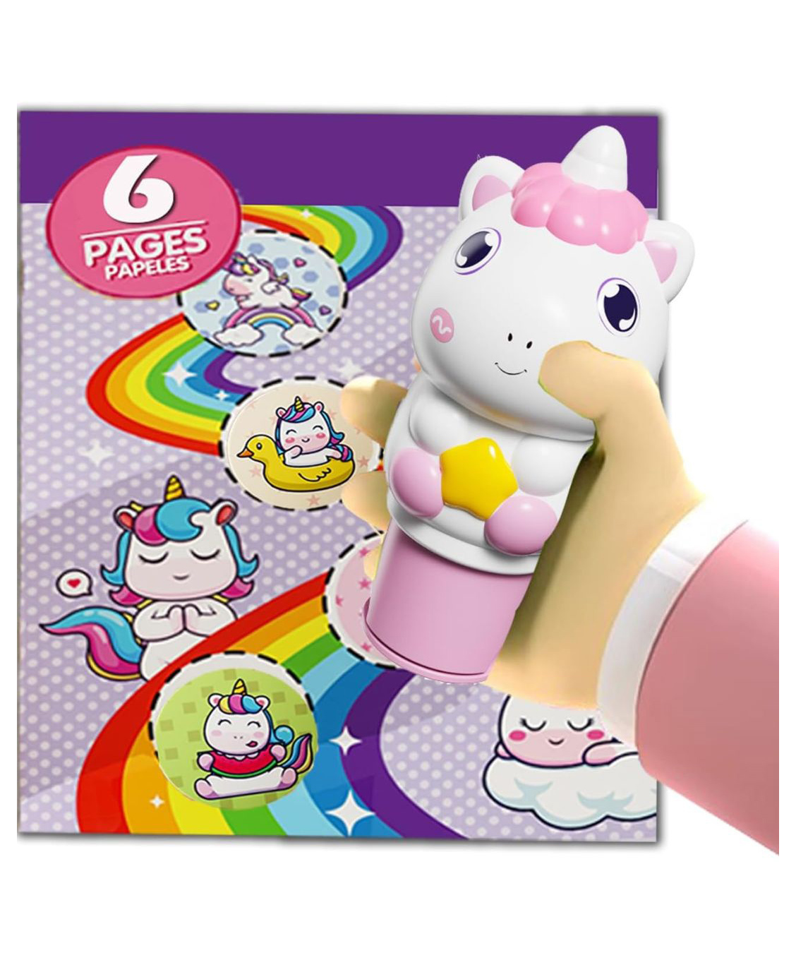Cots and Cuddles Magic Stamper Stickers with Activity Book for Kids (Unicorn)-image-44